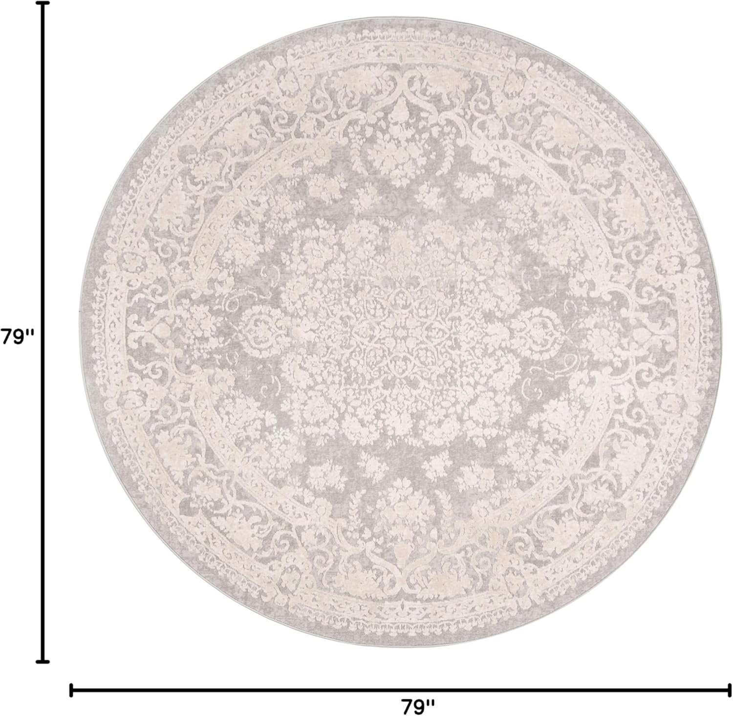 image:imageSAFAVIEH Area Rug 8x10 Reflection Collection Large Cream amp Ivory NonShedding amp Easy Cleaning Ideal for Living Room Bedroom Dining Space RFT664DLight GreyCream