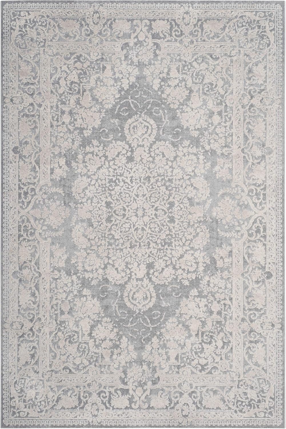 image:imageSAFAVIEH Area Rug 8x10 Reflection Collection Large Cream amp Ivory NonShedding amp Easy Cleaning Ideal for Living Room Bedroom Dining Space RFT664DLight GreyCream