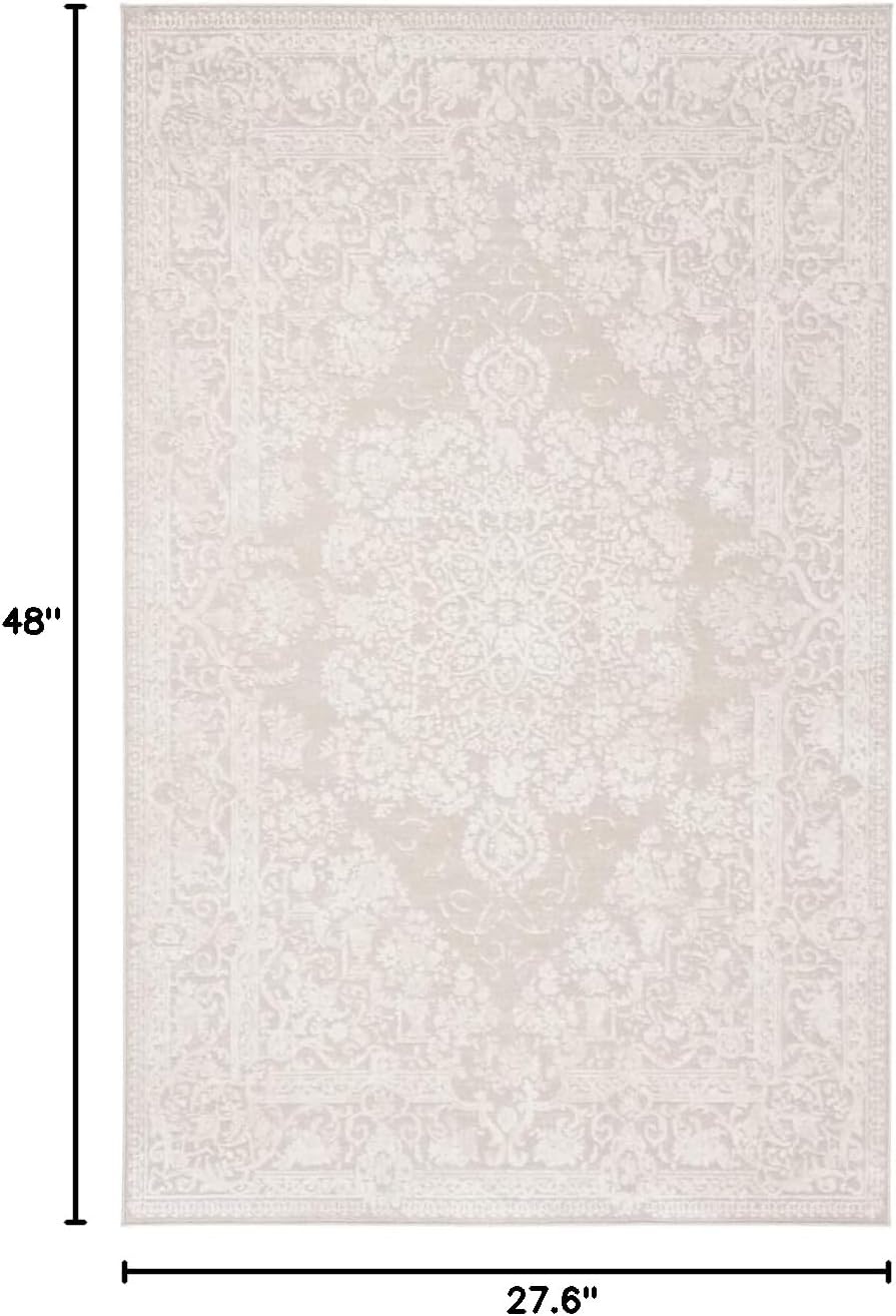 image:imageSAFAVIEH Area Rug 8x10 Reflection Collection Large Cream amp Ivory NonShedding amp Easy Cleaning Ideal for Living Room Bedroom Dining Space RFT664DCremeIvory