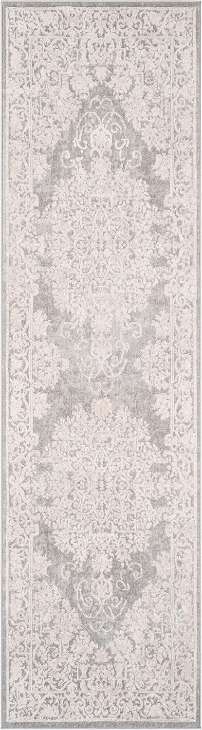 image:imageSAFAVIEH Area Rug 8x10 Reflection Collection Large Cream amp Ivory NonShedding amp Easy Cleaning Ideal for Living Room Bedroom Dining Space RFT664DLight GreyCream