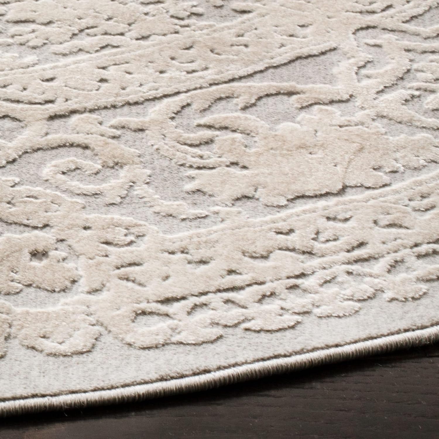 image:imageSAFAVIEH Area Rug 8x10 Reflection Collection Large Cream amp Ivory NonShedding amp Easy Cleaning Ideal for Living Room Bedroom Dining Space RFT664DLight GreyCream