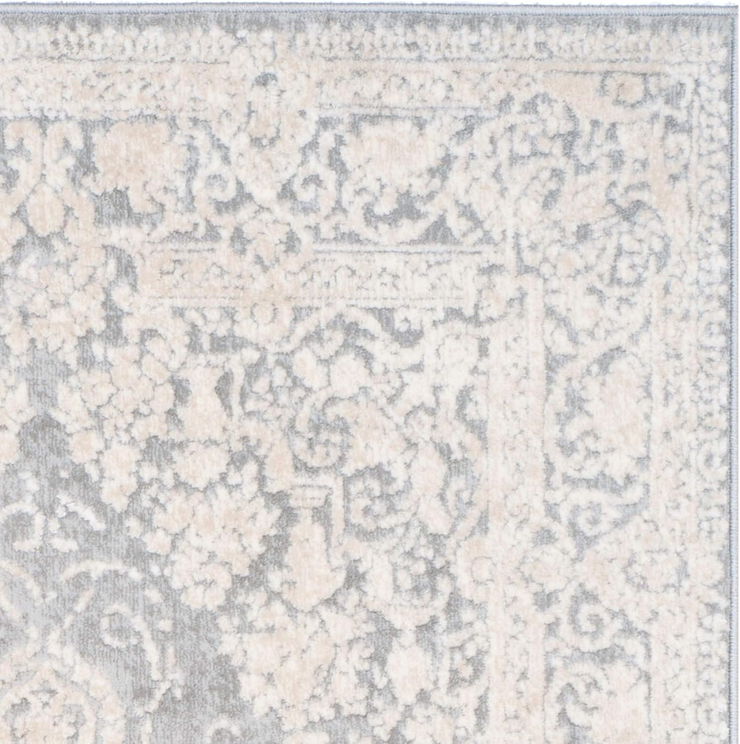 image:imageSAFAVIEH Area Rug 8x10 Reflection Collection Large Cream amp Ivory NonShedding amp Easy Cleaning Ideal for Living Room Bedroom Dining Space RFT664DLight GreyCream