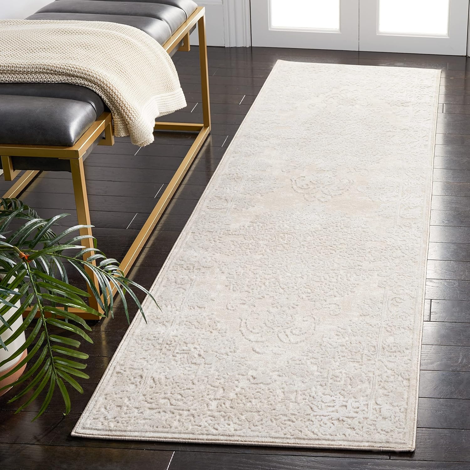 image:imageSAFAVIEH Area Rug 8x10 Reflection Collection Large Cream amp Ivory NonShedding amp Easy Cleaning Ideal for Living Room Bedroom Dining Space RFT664DCremeIvory