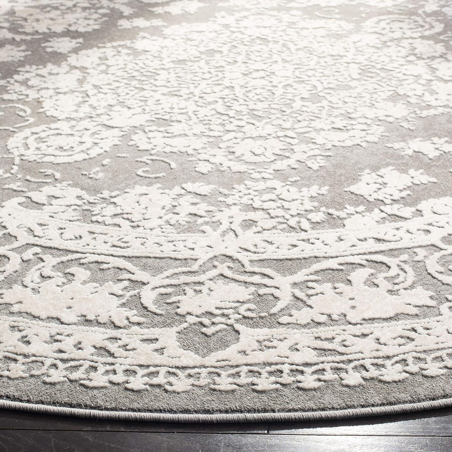 image:imageSAFAVIEH Area Rug 8x10 Reflection Collection Large Cream amp Ivory NonShedding amp Easy Cleaning Ideal for Living Room Bedroom Dining Space RFT664DDark GreyCream