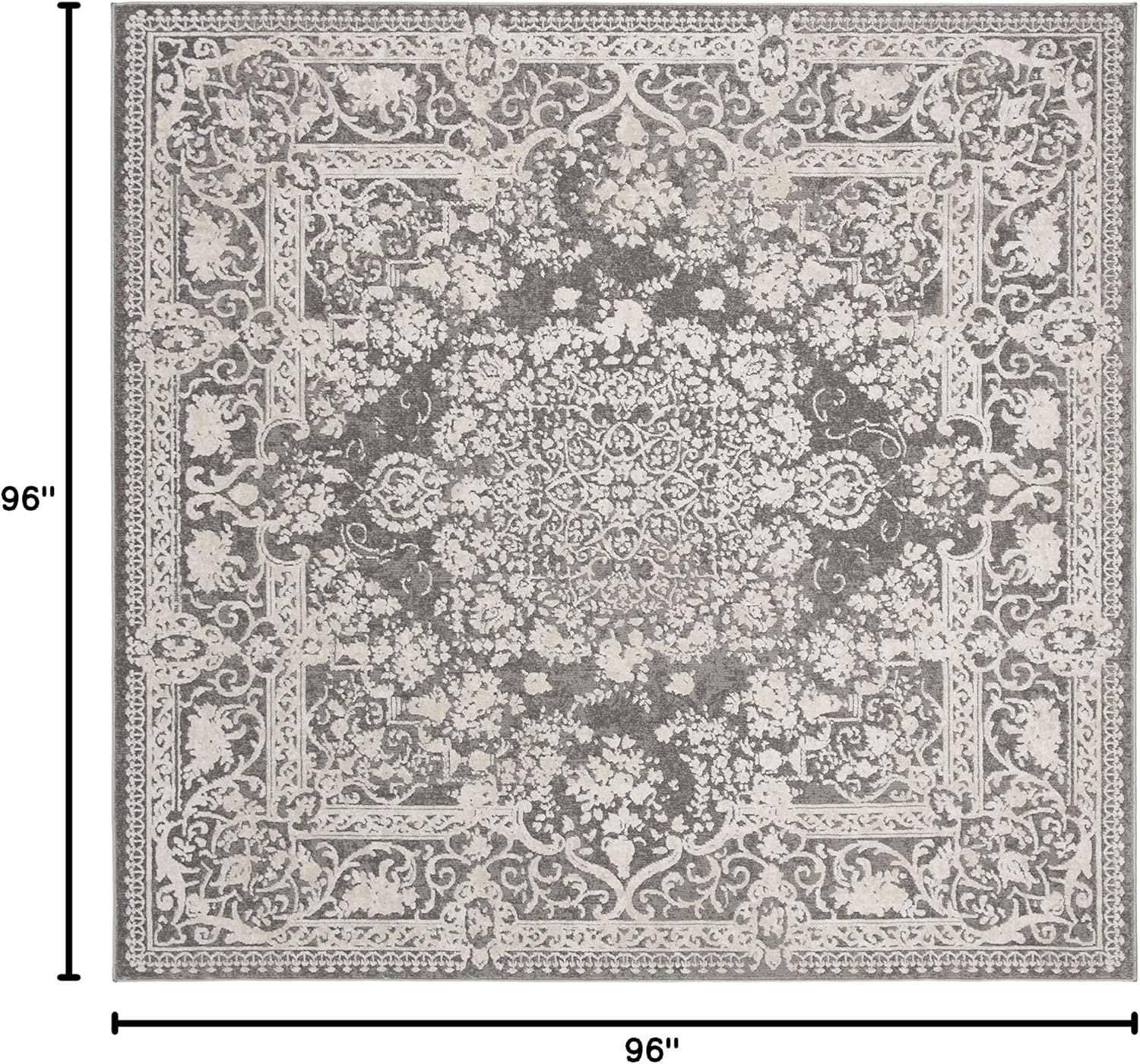 image:imageSAFAVIEH Area Rug 8x10 Reflection Collection Large Cream amp Ivory NonShedding amp Easy Cleaning Ideal for Living Room Bedroom Dining Space RFT664DDark GreyCream