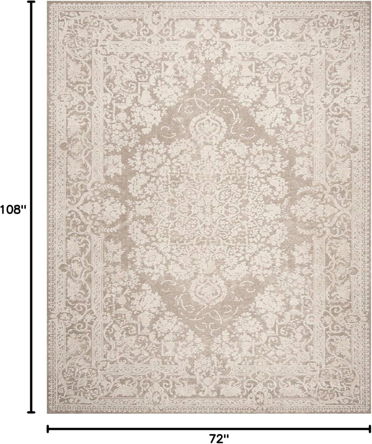 image:imageSAFAVIEH Area Rug 8x10 Reflection Collection Large Cream amp Ivory NonShedding amp Easy Cleaning Ideal for Living Room Bedroom Dining Space RFT664DBeigeCream