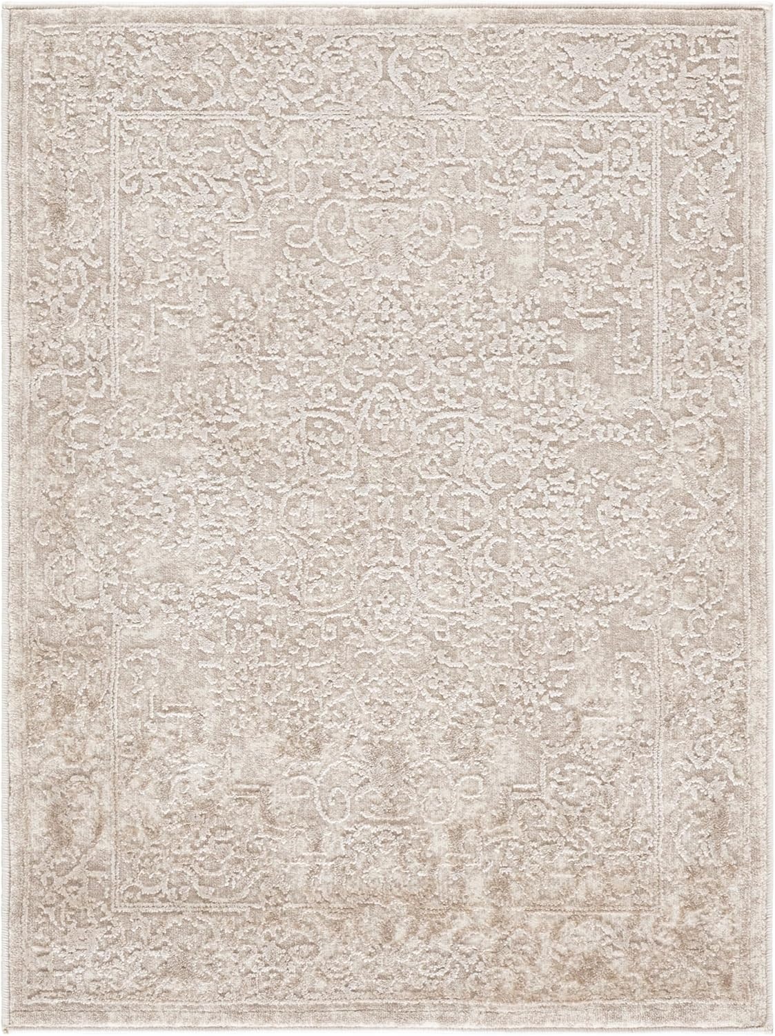 image:imageSAFAVIEH Area Rug 8x10 Reflection Collection Large Cream amp Ivory NonShedding amp Easy Cleaning Ideal for Living Room Bedroom Dining Space RFT664DBeigeCream