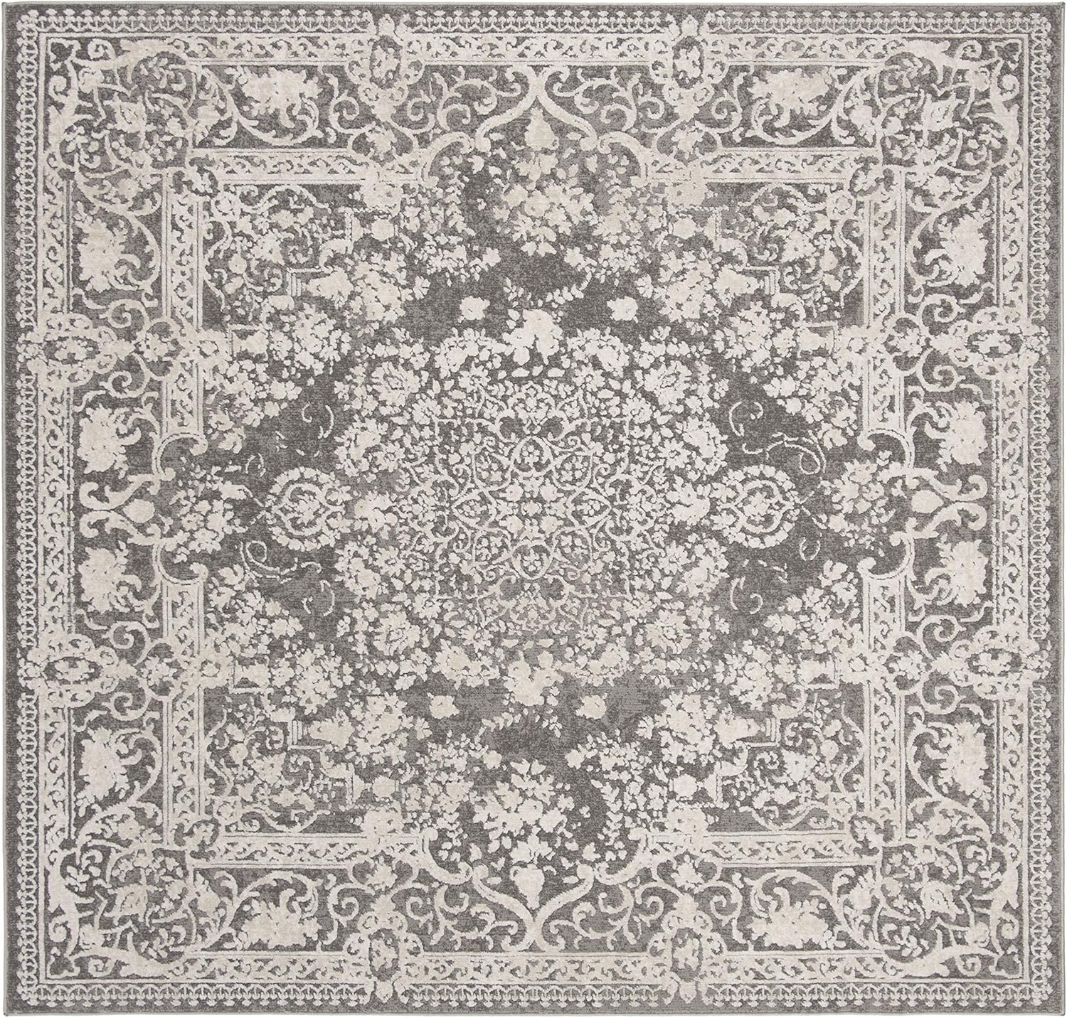 image:imageSAFAVIEH Area Rug 8x10 Reflection Collection Large Cream amp Ivory NonShedding amp Easy Cleaning Ideal for Living Room Bedroom Dining Space RFT664DDark GreyCream
