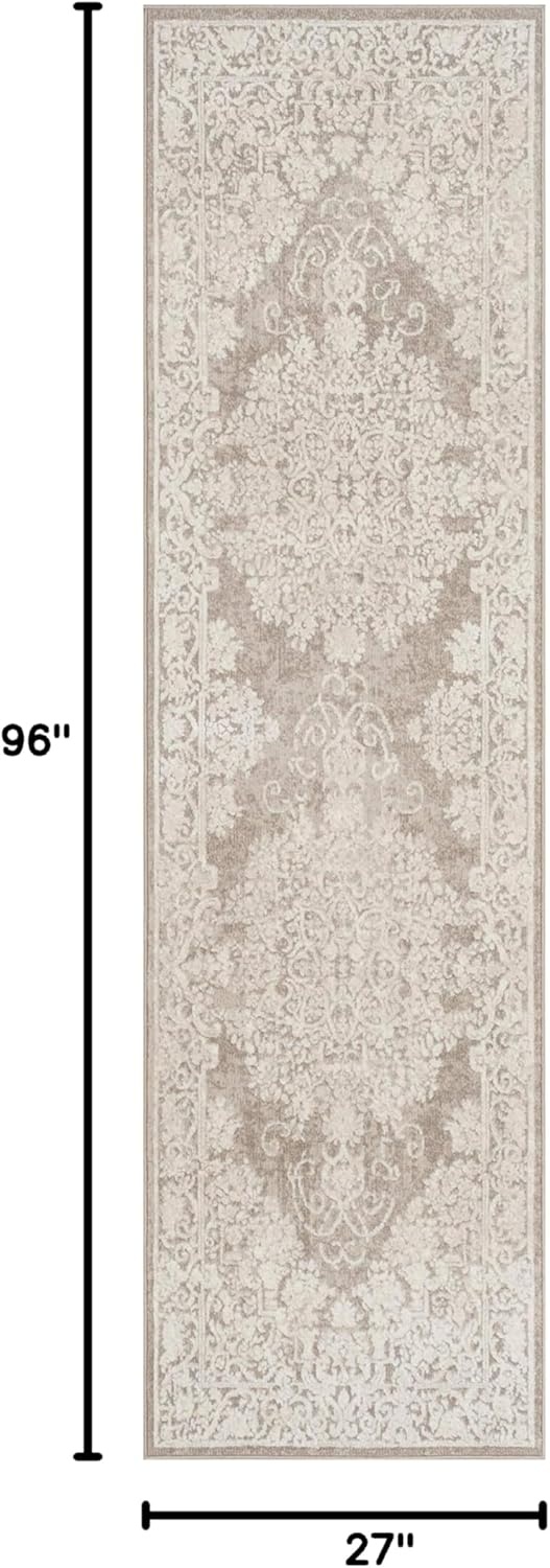image:imageSAFAVIEH Area Rug 8x10 Reflection Collection Large Cream amp Ivory NonShedding amp Easy Cleaning Ideal for Living Room Bedroom Dining Space RFT664DBeigeCream
