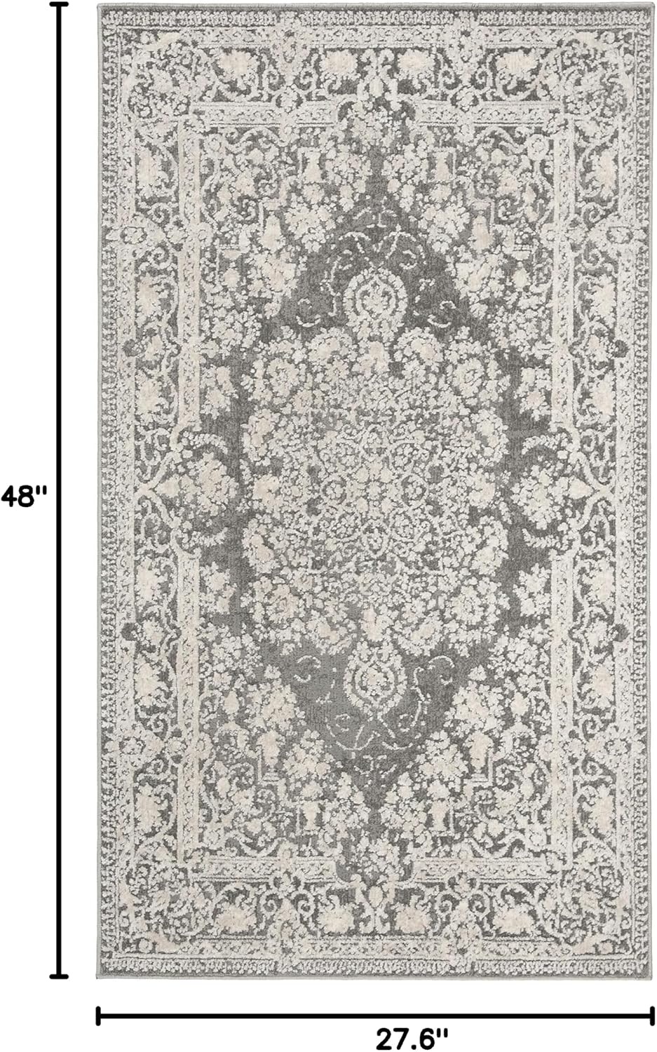 image:imageSAFAVIEH Area Rug 8x10 Reflection Collection Large Cream amp Ivory NonShedding amp Easy Cleaning Ideal for Living Room Bedroom Dining Space RFT664DDark GreyCream