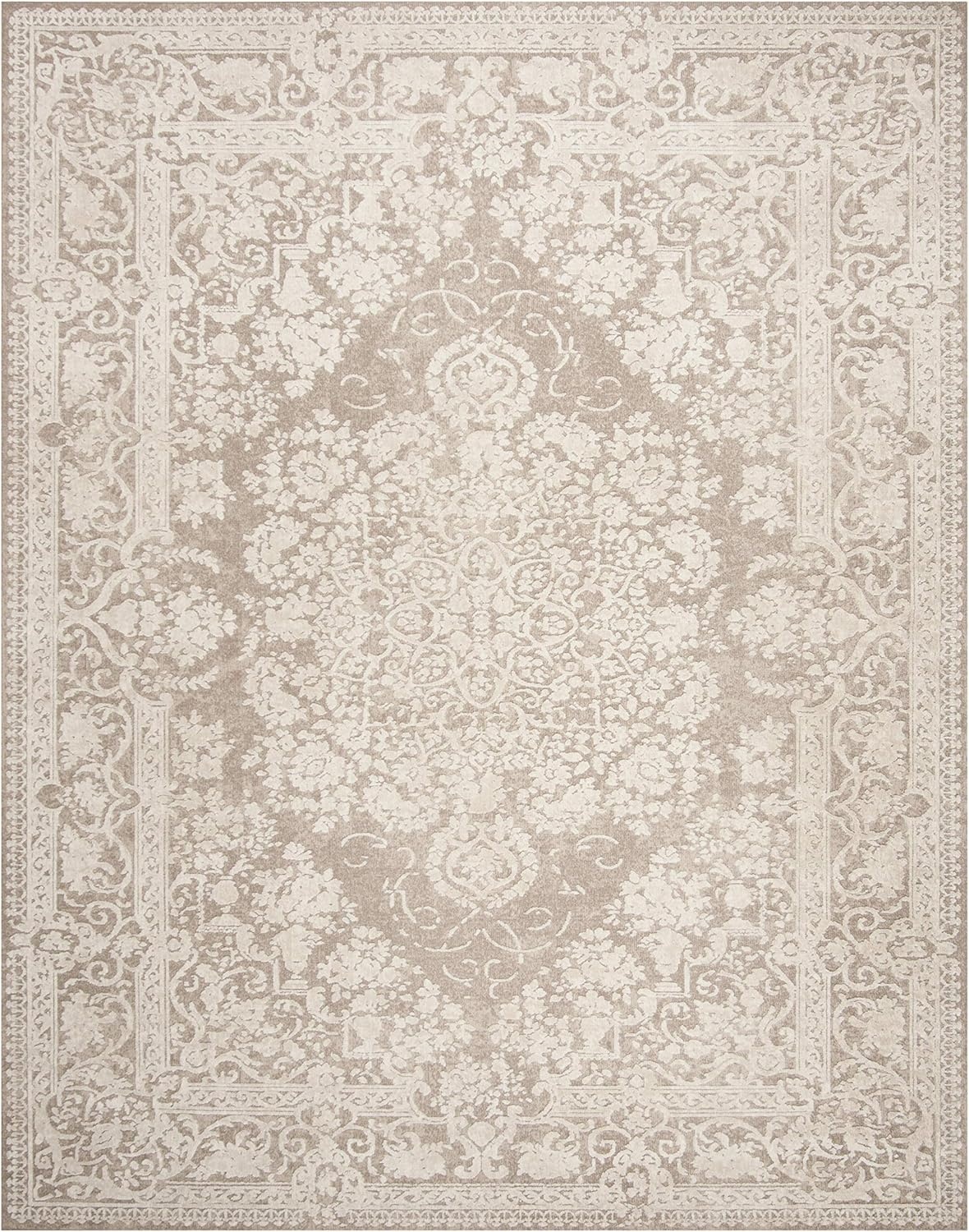 image:imageSAFAVIEH Area Rug 8x10 Reflection Collection Large Cream amp Ivory NonShedding amp Easy Cleaning Ideal for Living Room Bedroom Dining Space RFT664DBeigeCream