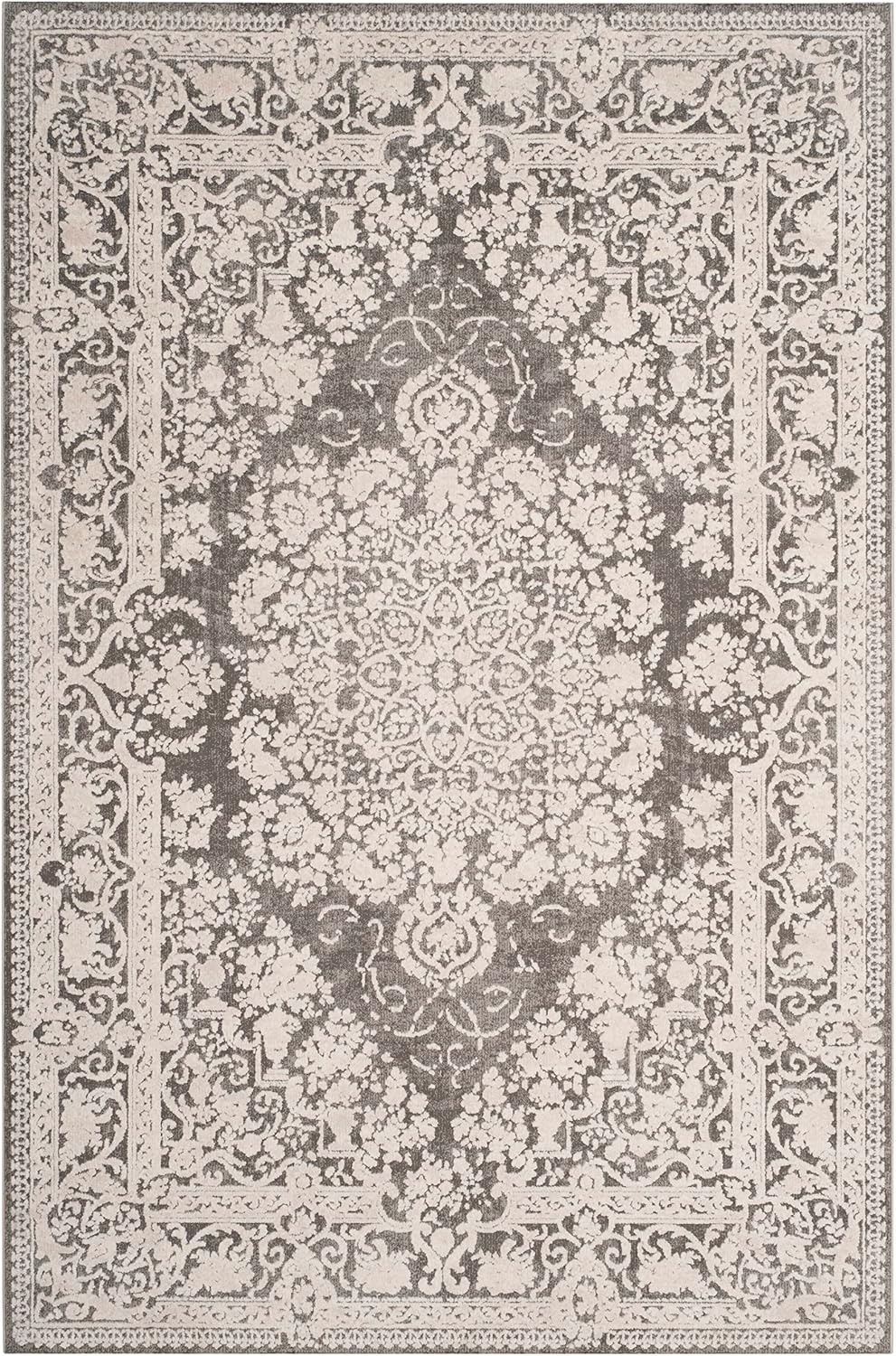 image:imageSAFAVIEH Area Rug 8x10 Reflection Collection Large Cream amp Ivory NonShedding amp Easy Cleaning Ideal for Living Room Bedroom Dining Space RFT664DDark GreyCream