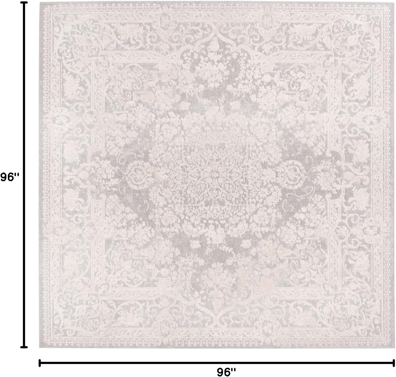 image:imageSAFAVIEH Area Rug 8x10 Reflection Collection Large Cream amp Ivory NonShedding amp Easy Cleaning Ideal for Living Room Bedroom Dining Space RFT664DLight GreyCream