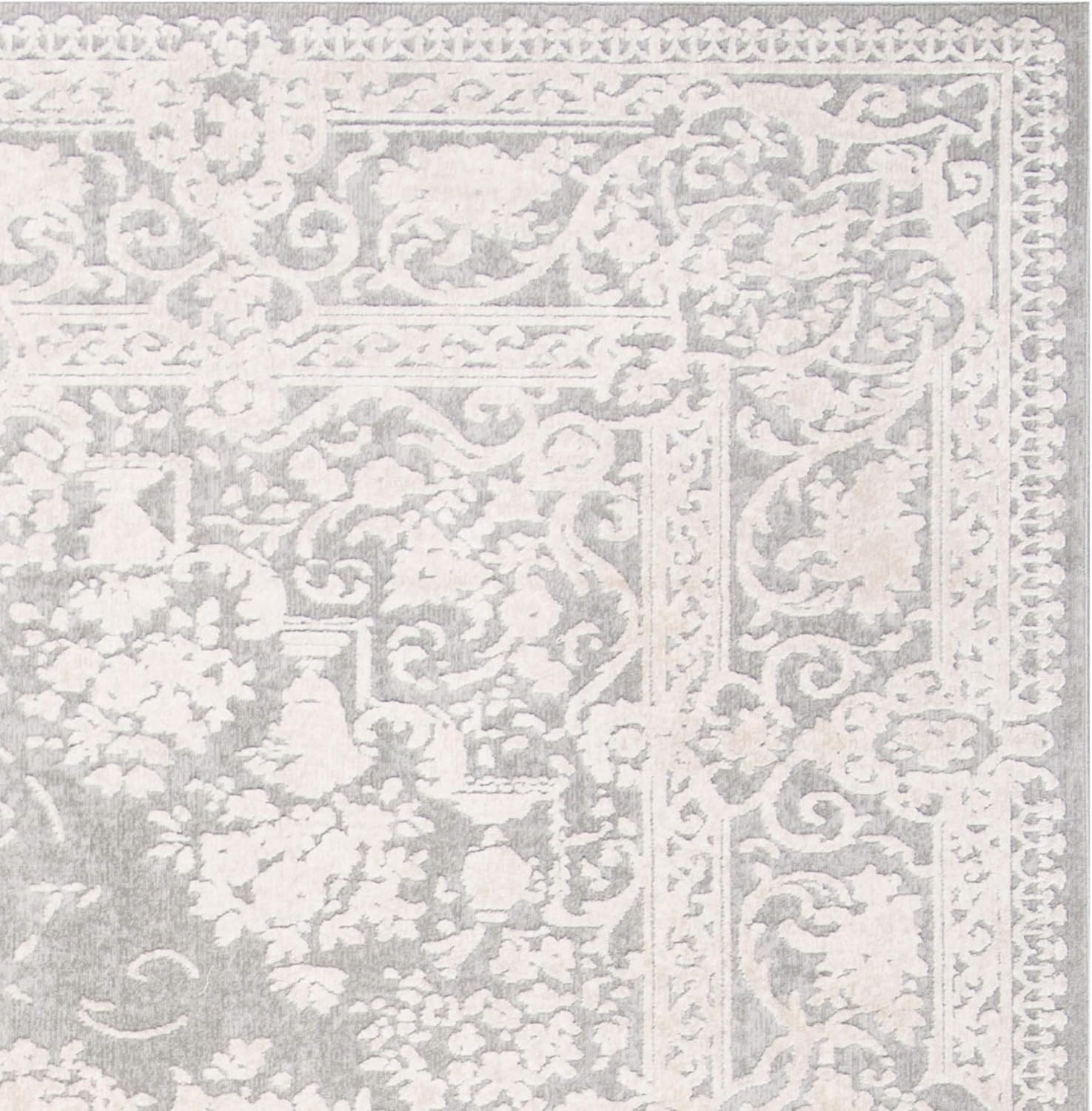 image:imageSAFAVIEH Area Rug 8x10 Reflection Collection Large Cream amp Ivory NonShedding amp Easy Cleaning Ideal for Living Room Bedroom Dining Space RFT664DLight GreyCream