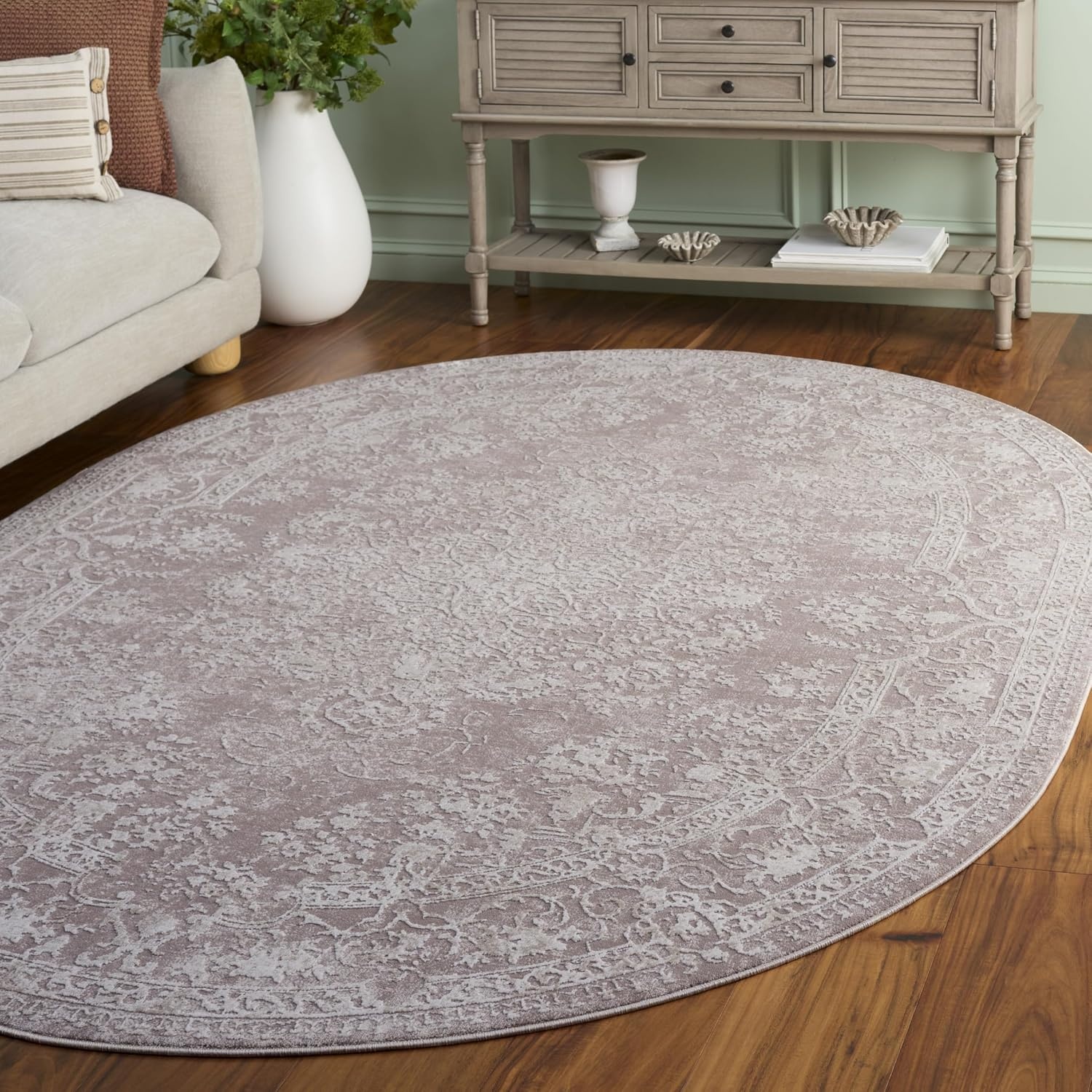 image:imageSAFAVIEH Area Rug 8x10 Reflection Collection Large Cream amp Ivory NonShedding amp Easy Cleaning Ideal for Living Room Bedroom Dining Space RFT664DBeigeCream