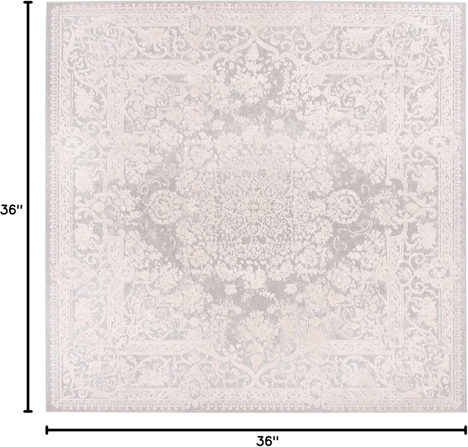 image:imageSAFAVIEH Area Rug 8x10 Reflection Collection Large Cream amp Ivory NonShedding amp Easy Cleaning Ideal for Living Room Bedroom Dining Space RFT664DLight GreyCream