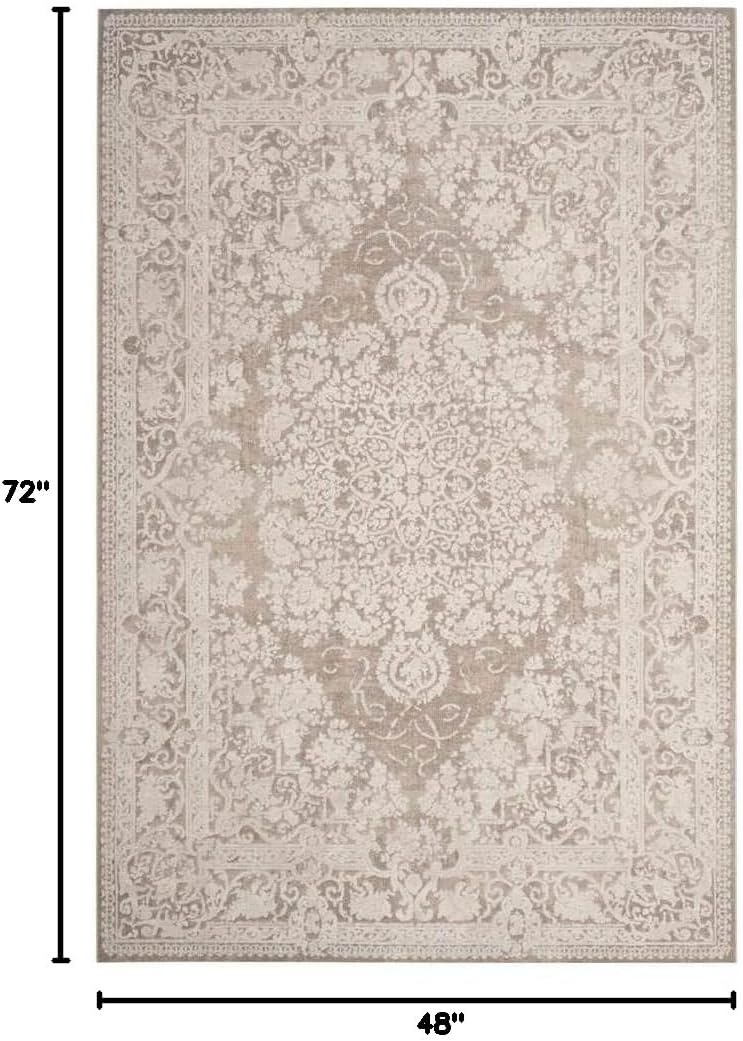 image:imageSAFAVIEH Area Rug 8x10 Reflection Collection Large Cream amp Ivory NonShedding amp Easy Cleaning Ideal for Living Room Bedroom Dining Space RFT664DBeigeCream