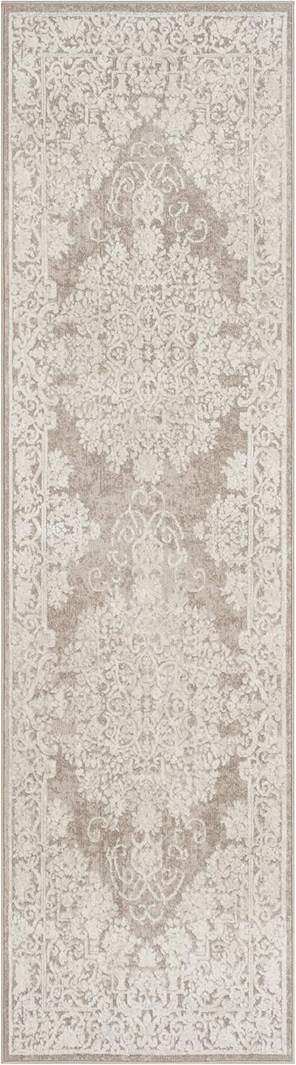image:imageSAFAVIEH Area Rug 8x10 Reflection Collection Large Cream amp Ivory NonShedding amp Easy Cleaning Ideal for Living Room Bedroom Dining Space RFT664DBeigeCream