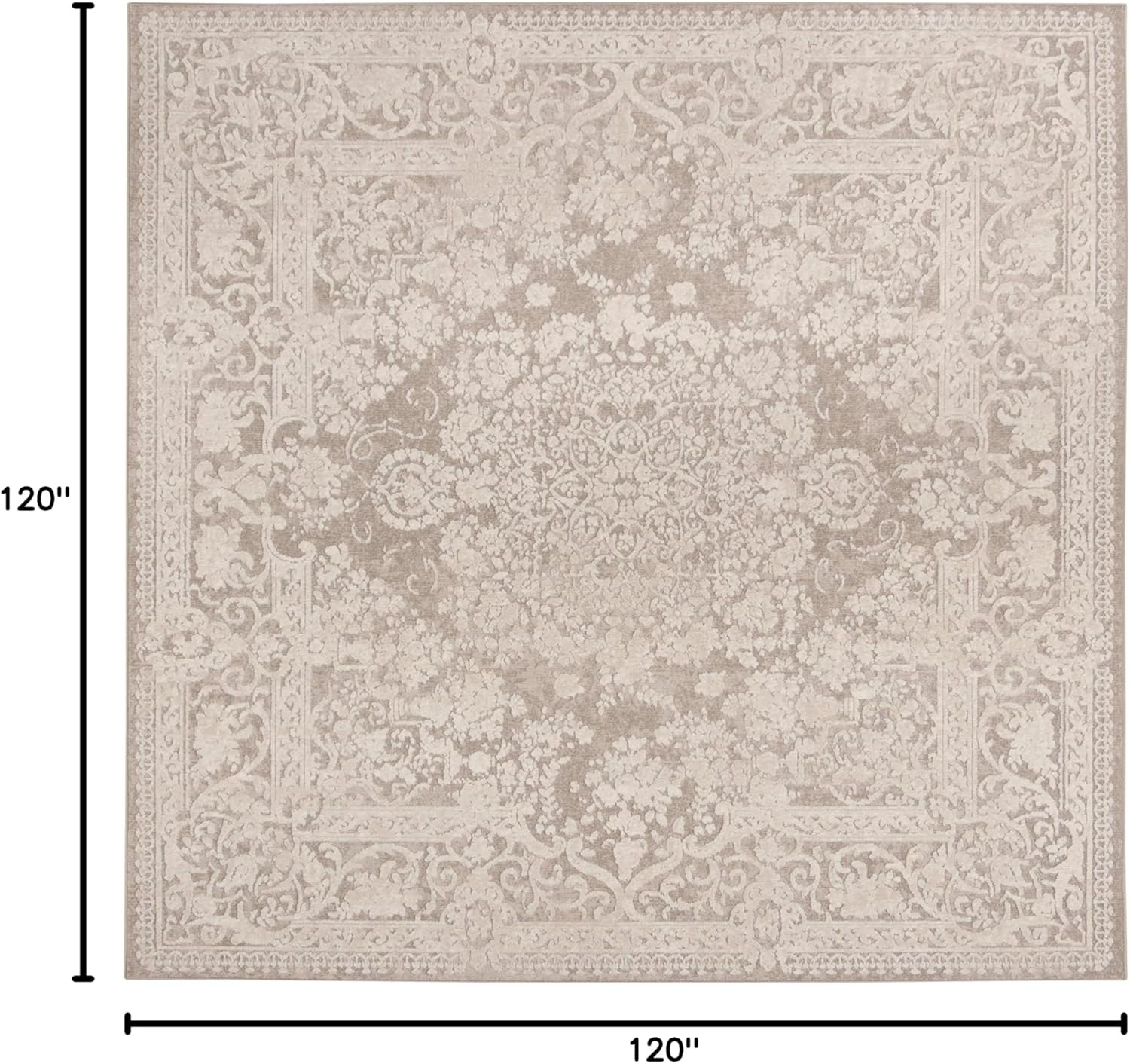image:imageSAFAVIEH Area Rug 8x10 Reflection Collection Large Cream amp Ivory NonShedding amp Easy Cleaning Ideal for Living Room Bedroom Dining Space RFT664DBeigeCream