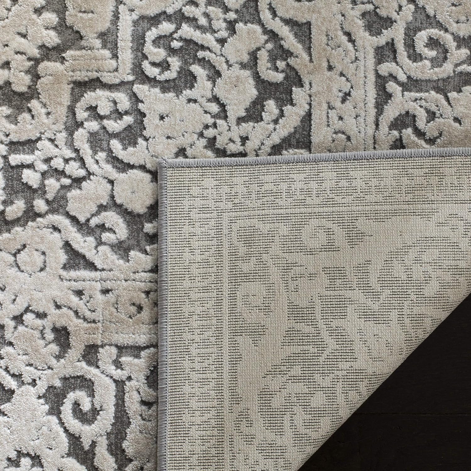 image:imageSAFAVIEH Area Rug 8x10 Reflection Collection Large Cream amp Ivory NonShedding amp Easy Cleaning Ideal for Living Room Bedroom Dining Space RFT664DBeigeCream