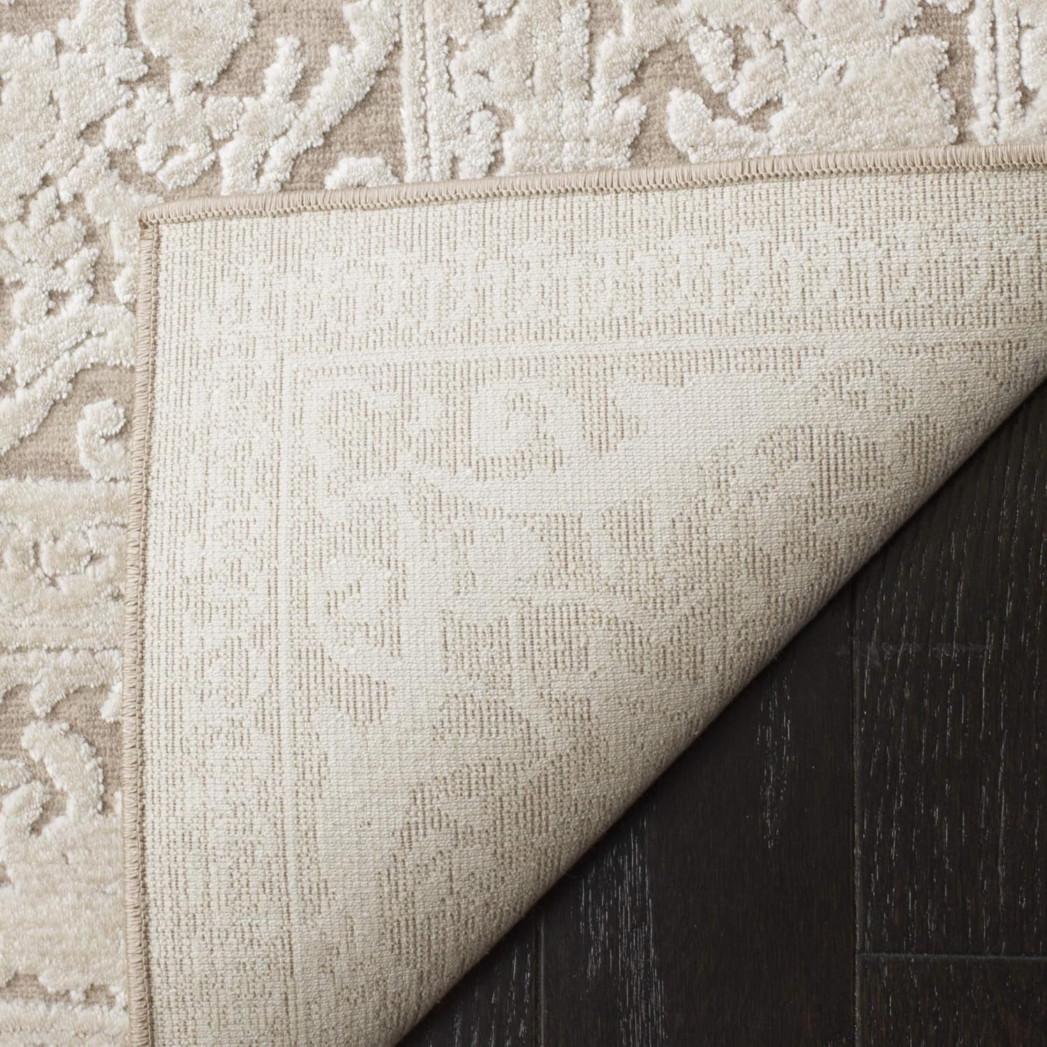 image:imageSAFAVIEH Area Rug 8x10 Reflection Collection Large Cream amp Ivory NonShedding amp Easy Cleaning Ideal for Living Room Bedroom Dining Space RFT664DBeigeCream