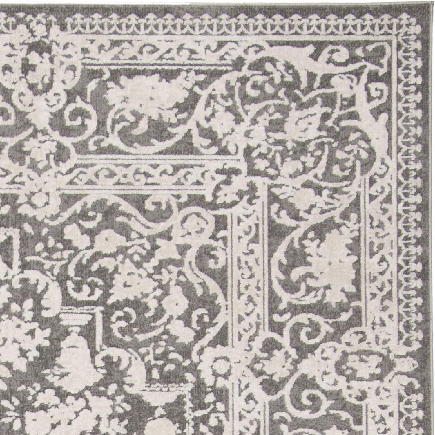 image:imageSAFAVIEH Area Rug 8x10 Reflection Collection Large Cream amp Ivory NonShedding amp Easy Cleaning Ideal for Living Room Bedroom Dining Space RFT664DDark GreyCream
