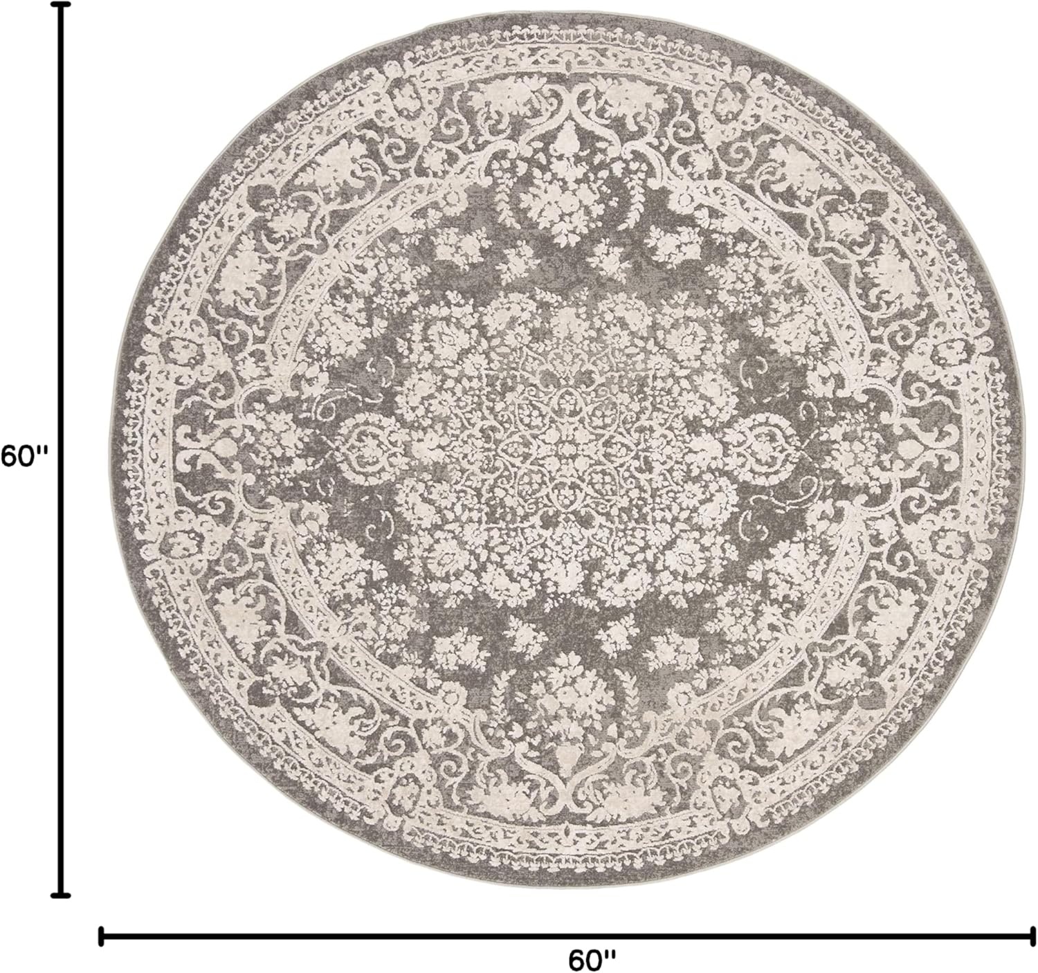 image:imageSAFAVIEH Area Rug 8x10 Reflection Collection Large Cream amp Ivory NonShedding amp Easy Cleaning Ideal for Living Room Bedroom Dining Space RFT664DDark GreyCream