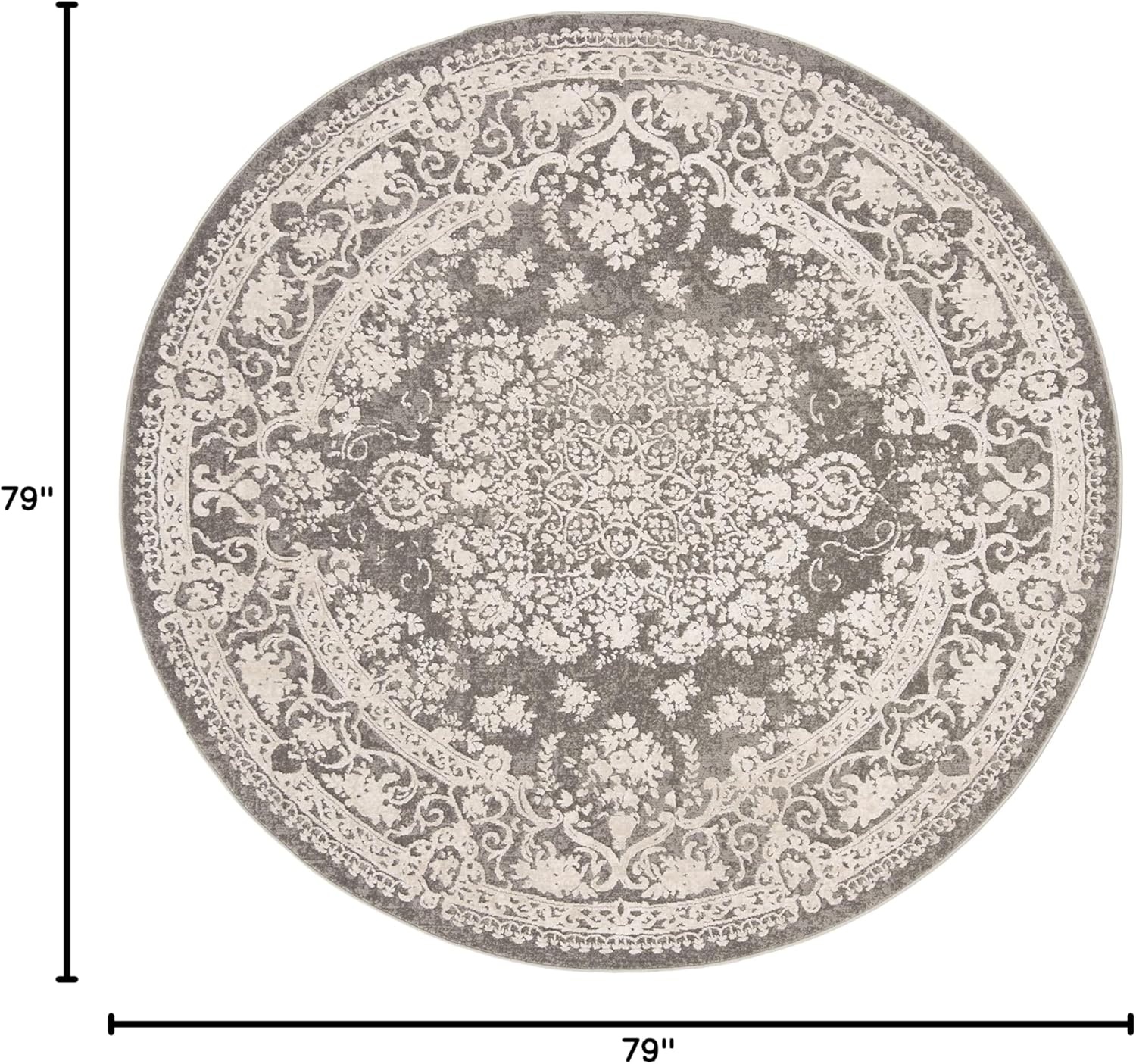 image:imageSAFAVIEH Area Rug 8x10 Reflection Collection Large Cream amp Ivory NonShedding amp Easy Cleaning Ideal for Living Room Bedroom Dining Space RFT664DDark GreyCream