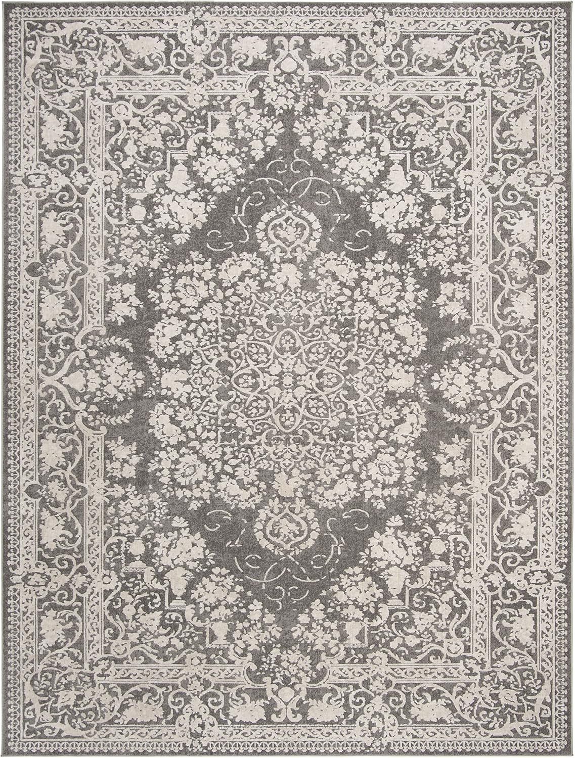 image:imageSAFAVIEH Area Rug 8x10 Reflection Collection Large Cream amp Ivory NonShedding amp Easy Cleaning Ideal for Living Room Bedroom Dining Space RFT664DDark GreyCream