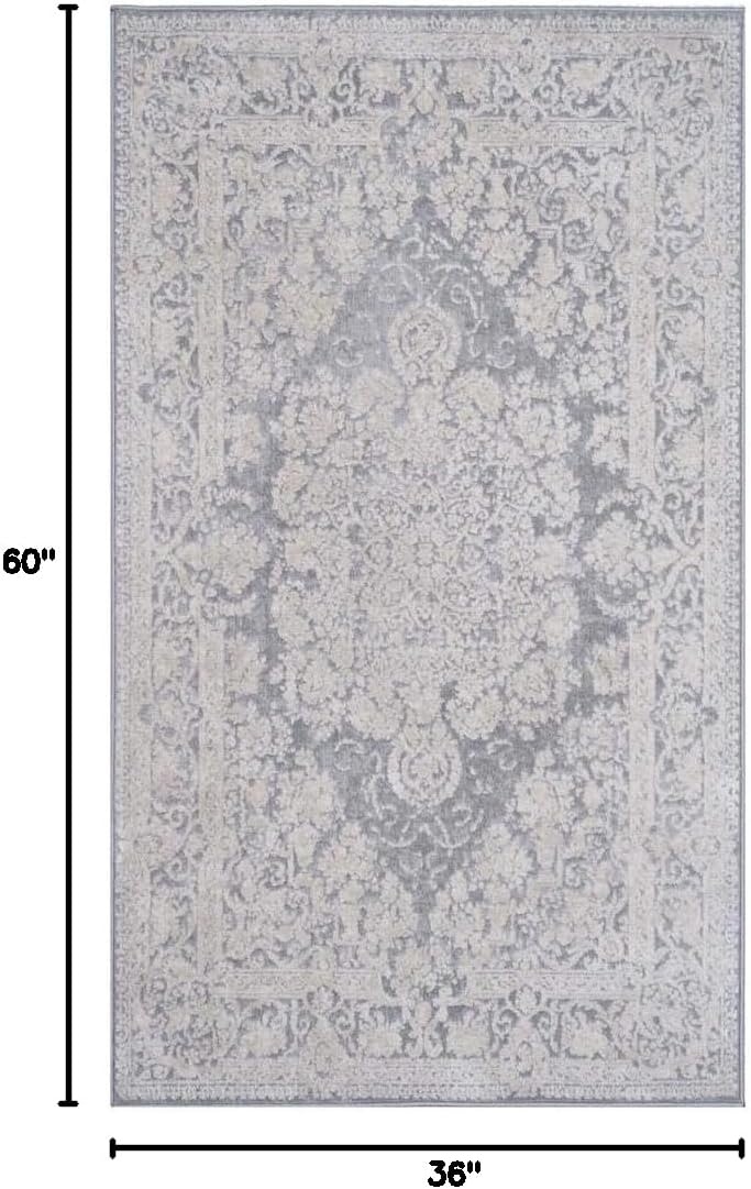 image:imageSAFAVIEH Area Rug 8x10 Reflection Collection Large Cream amp Ivory NonShedding amp Easy Cleaning Ideal for Living Room Bedroom Dining Space RFT664DLight GreyCream