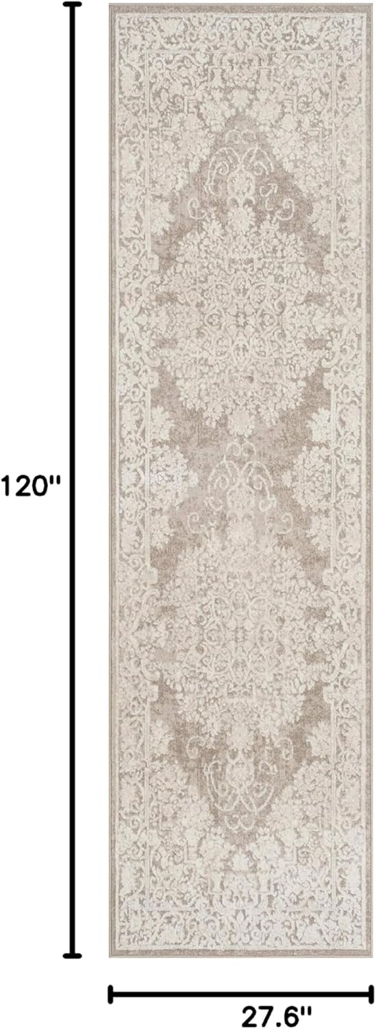 image:imageSAFAVIEH Area Rug 8x10 Reflection Collection Large Cream amp Ivory NonShedding amp Easy Cleaning Ideal for Living Room Bedroom Dining Space RFT664DBeigeCream
