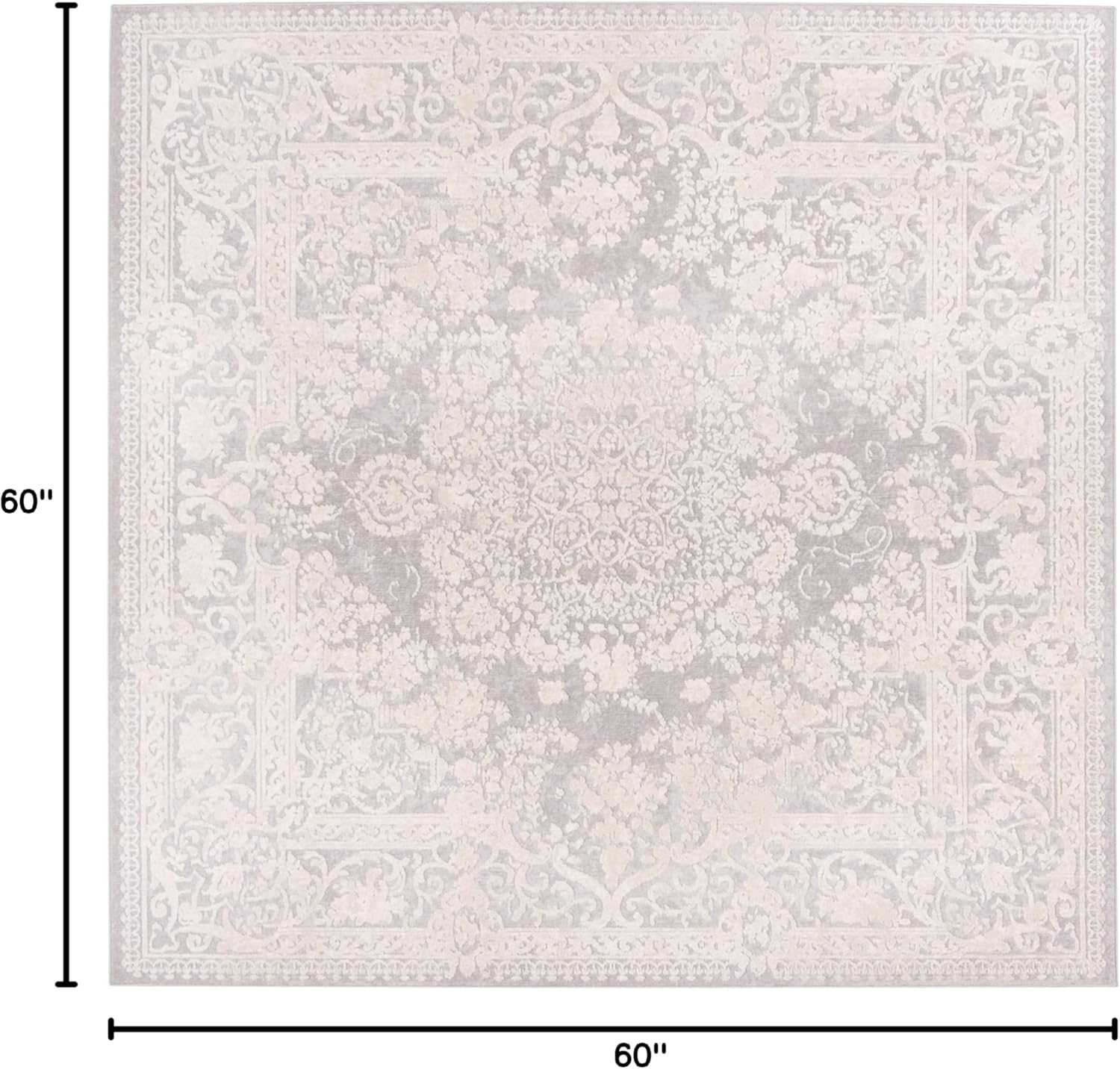image:imageSAFAVIEH Area Rug 8x10 Reflection Collection Large Cream amp Ivory NonShedding amp Easy Cleaning Ideal for Living Room Bedroom Dining Space RFT664DLight GreyCream