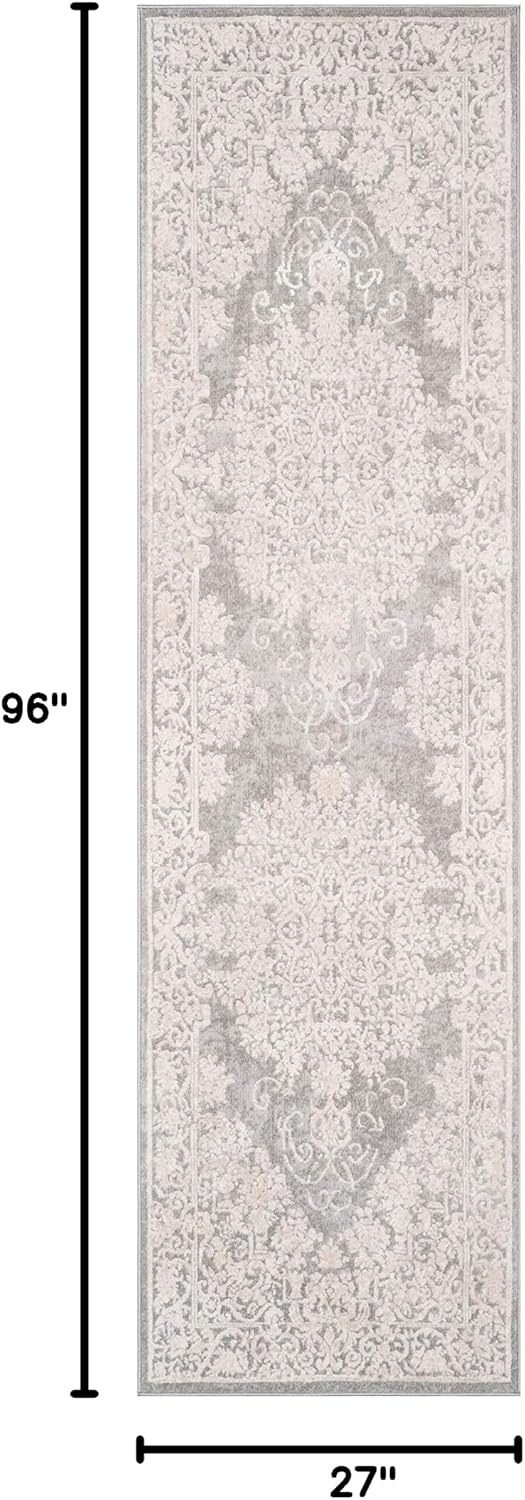 image:imageSAFAVIEH Area Rug 8x10 Reflection Collection Large Cream amp Ivory NonShedding amp Easy Cleaning Ideal for Living Room Bedroom Dining Space RFT664DLight GreyCream
