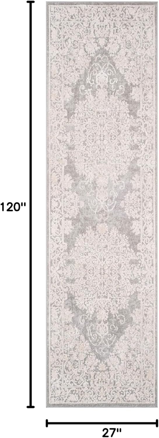 image:imageSAFAVIEH Area Rug 8x10 Reflection Collection Large Cream amp Ivory NonShedding amp Easy Cleaning Ideal for Living Room Bedroom Dining Space RFT664DLight GreyCream