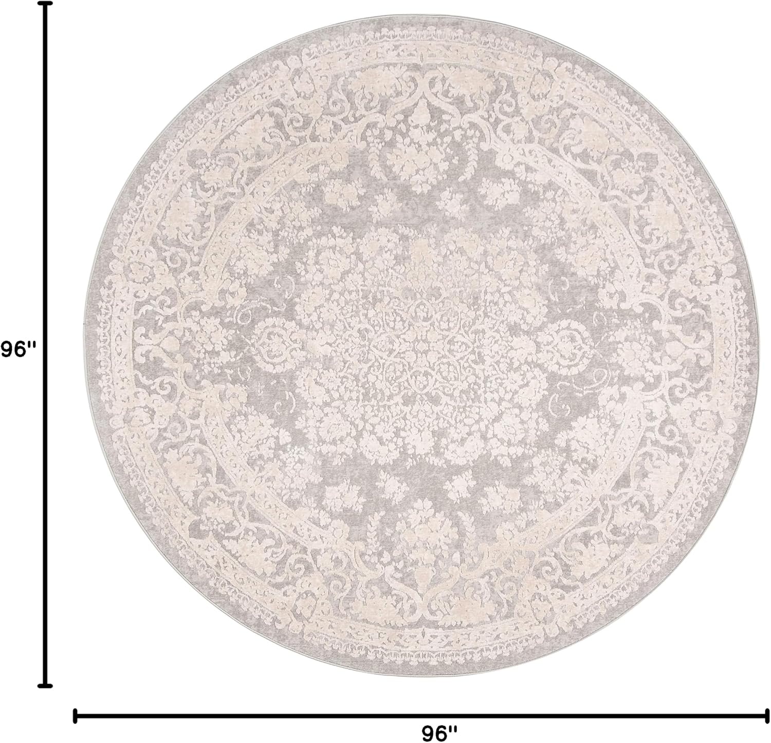 image:imageSAFAVIEH Area Rug 8x10 Reflection Collection Large Cream amp Ivory NonShedding amp Easy Cleaning Ideal for Living Room Bedroom Dining Space RFT664DLight GreyCream