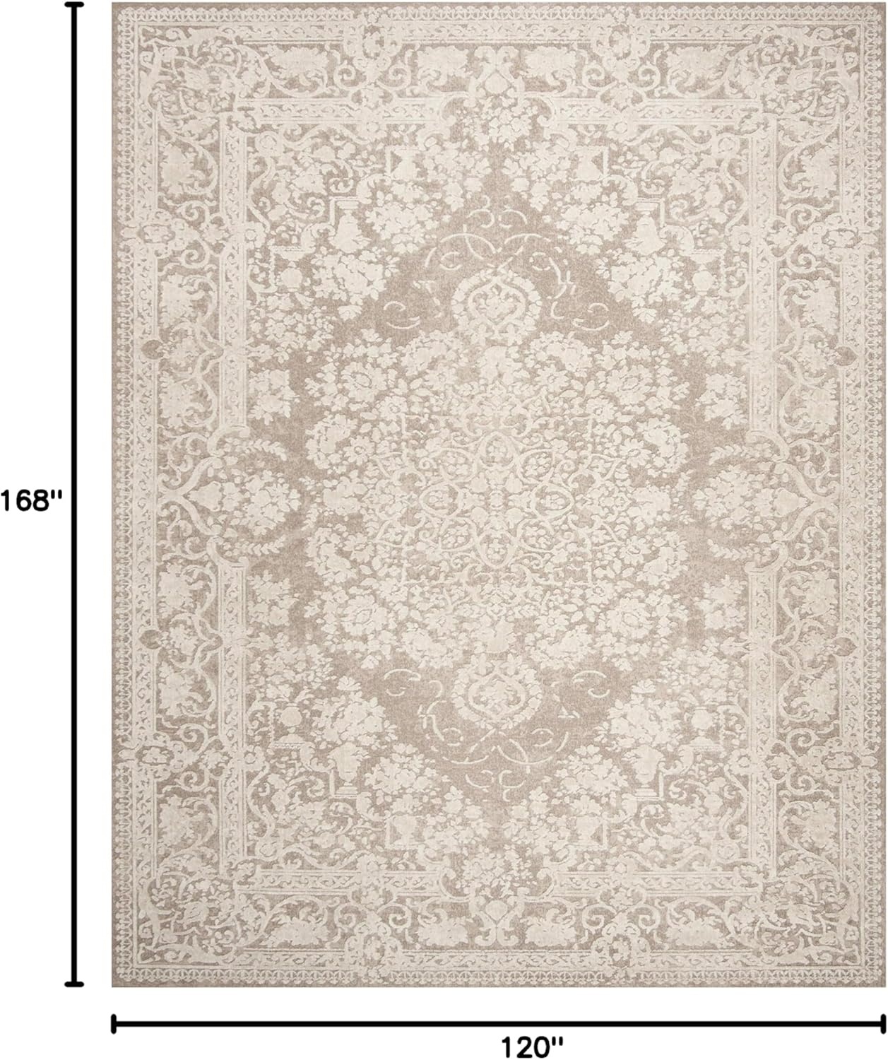 image:imageSAFAVIEH Area Rug 8x10 Reflection Collection Large Cream amp Ivory NonShedding amp Easy Cleaning Ideal for Living Room Bedroom Dining Space RFT664DBeigeCream