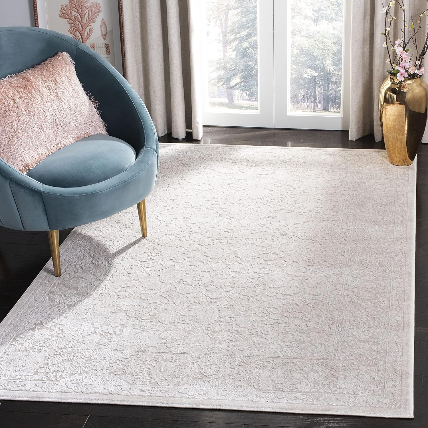 image:imageSAFAVIEH Area Rug 8x10 Reflection Collection Large Cream amp Ivory NonShedding amp Easy Cleaning Ideal for Living Room Bedroom Dining Space RFT667DCremeIvory