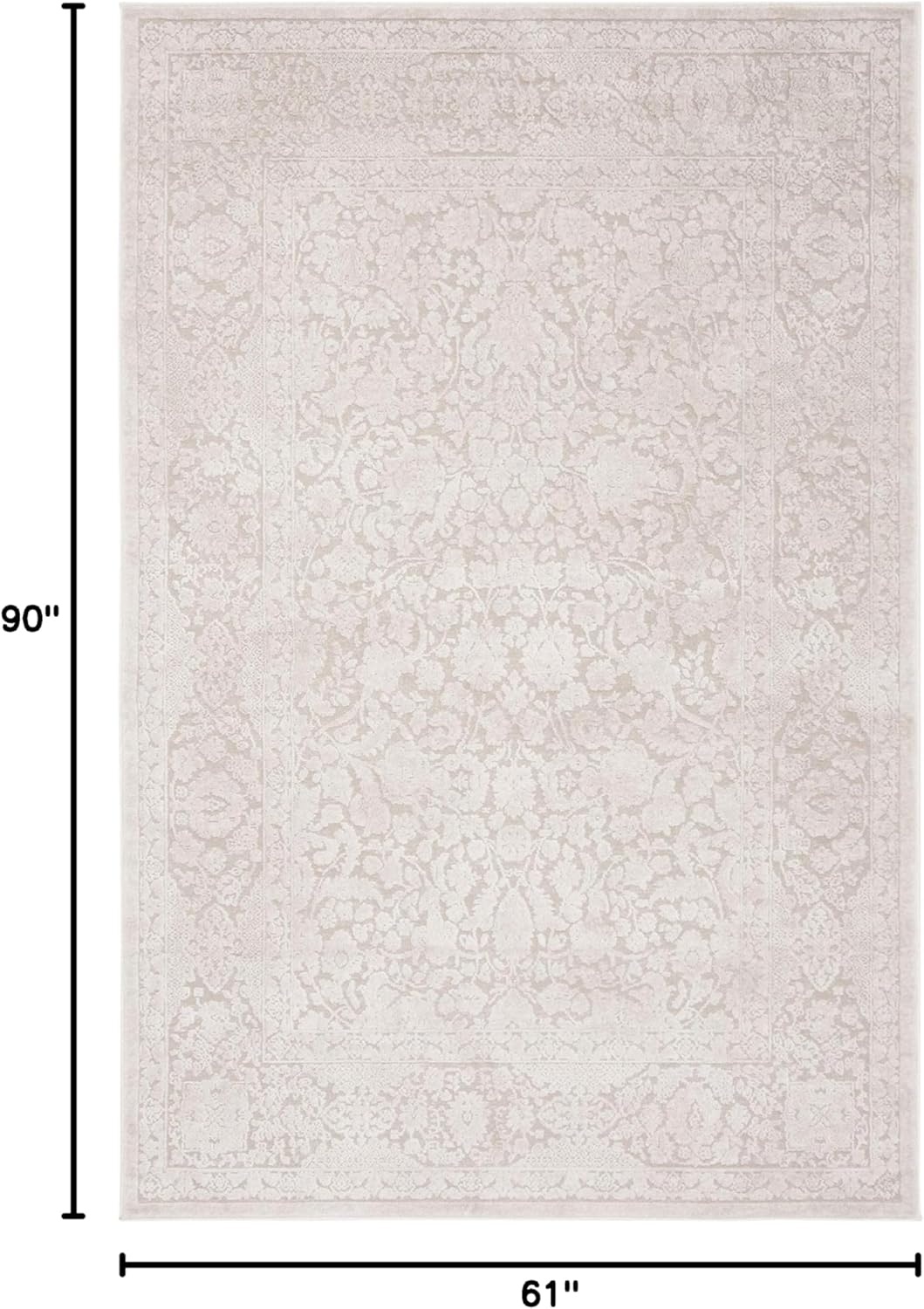 image:imageSAFAVIEH Area Rug 8x10 Reflection Collection Large Cream amp Ivory NonShedding amp Easy Cleaning Ideal for Living Room Bedroom Dining Space RFT667DCremeIvory