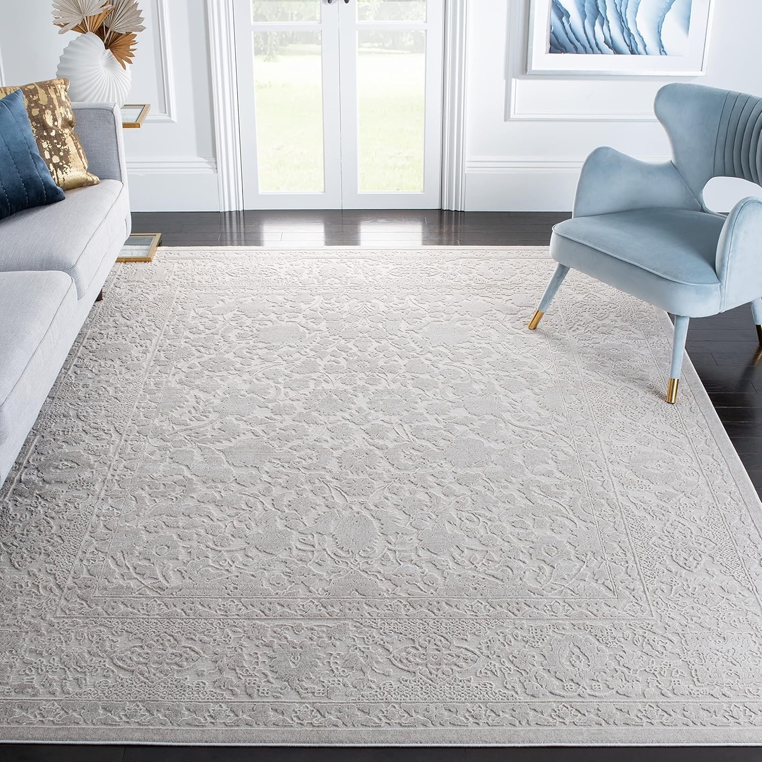 image:imageSAFAVIEH Area Rug 8x10 Reflection Collection Large Cream amp Ivory NonShedding amp Easy Cleaning Ideal for Living Room Bedroom Dining Space RFT667DCremeIvory