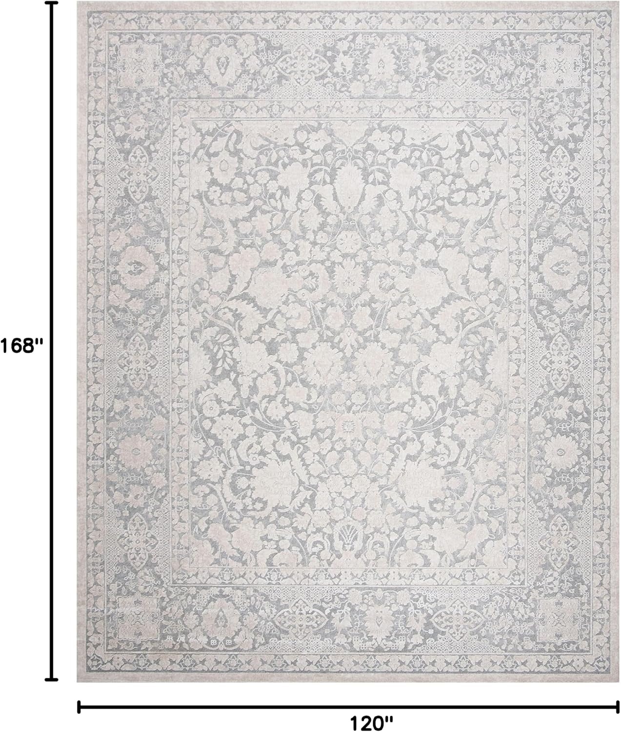 image:imageSAFAVIEH Area Rug 8x10 Reflection Collection Large Cream amp Ivory NonShedding amp Easy Cleaning Ideal for Living Room Bedroom Dining Space RFT667DLight GreyCream