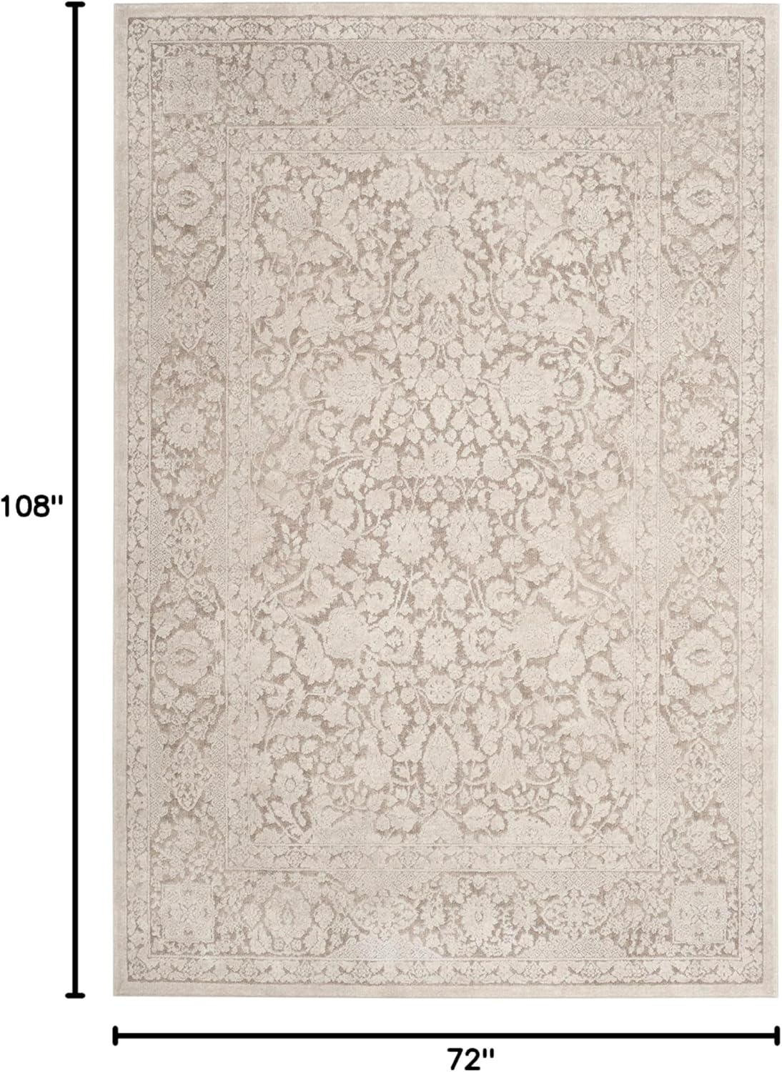image:imageSAFAVIEH Area Rug 8x10 Reflection Collection Large Cream amp Ivory NonShedding amp Easy Cleaning Ideal for Living Room Bedroom Dining Space RFT667DBeigeCream