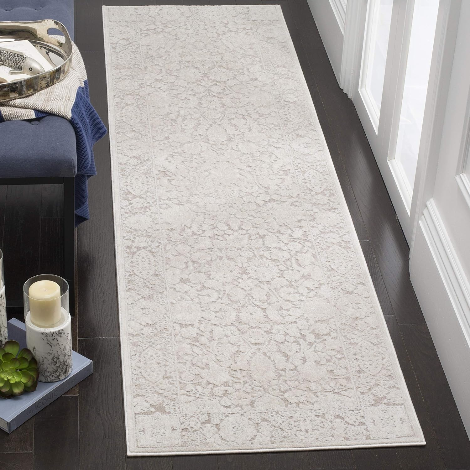 image:imageSAFAVIEH Area Rug 8x10 Reflection Collection Large Cream amp Ivory NonShedding amp Easy Cleaning Ideal for Living Room Bedroom Dining Space RFT667DBeigeCream