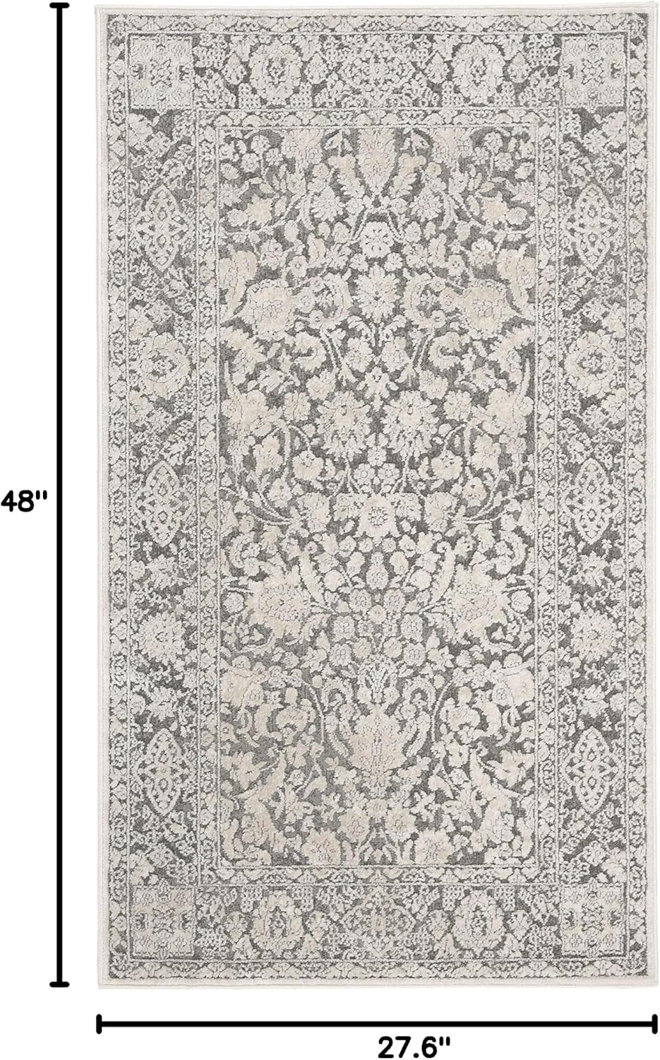image:imageSAFAVIEH Area Rug 8x10 Reflection Collection Large Cream amp Ivory NonShedding amp Easy Cleaning Ideal for Living Room Bedroom Dining Space RFT667DDark GreyCream