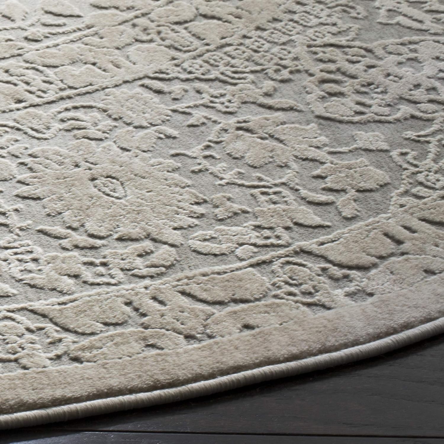 image:imageSAFAVIEH Area Rug 8x10 Reflection Collection Large Cream amp Ivory NonShedding amp Easy Cleaning Ideal for Living Room Bedroom Dining Space RFT667DLight GreyCream