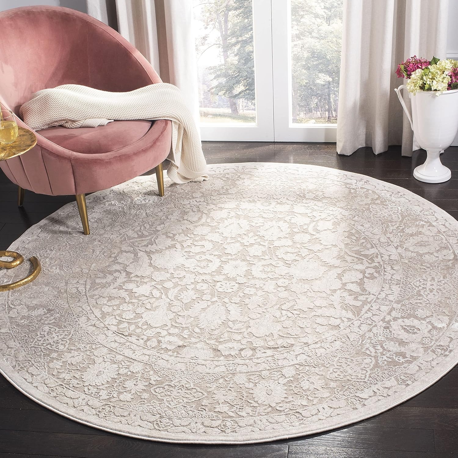 image:imageSAFAVIEH Area Rug 8x10 Reflection Collection Large Cream amp Ivory NonShedding amp Easy Cleaning Ideal for Living Room Bedroom Dining Space RFT667DBeigeCream