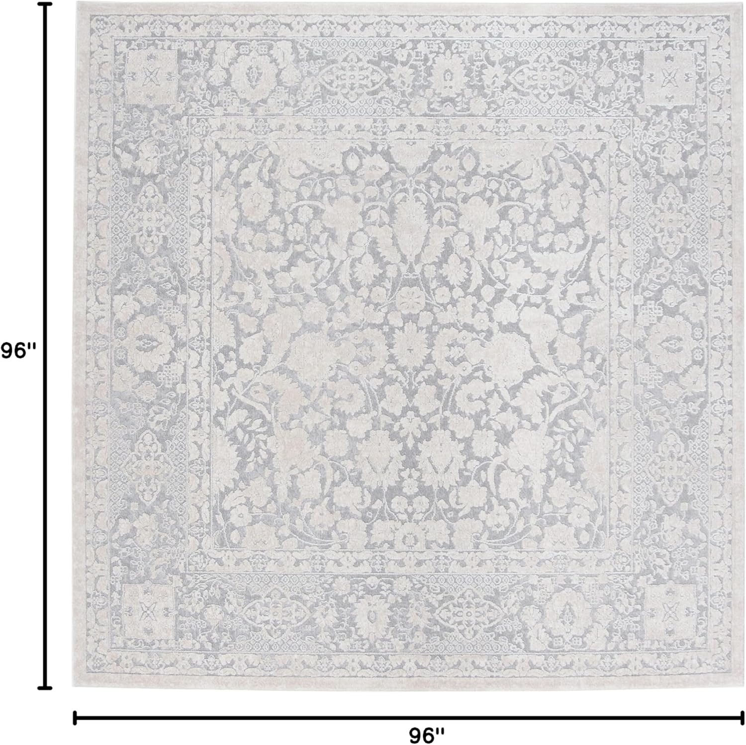 image:imageSAFAVIEH Area Rug 8x10 Reflection Collection Large Cream amp Ivory NonShedding amp Easy Cleaning Ideal for Living Room Bedroom Dining Space RFT667DLight GreyCream