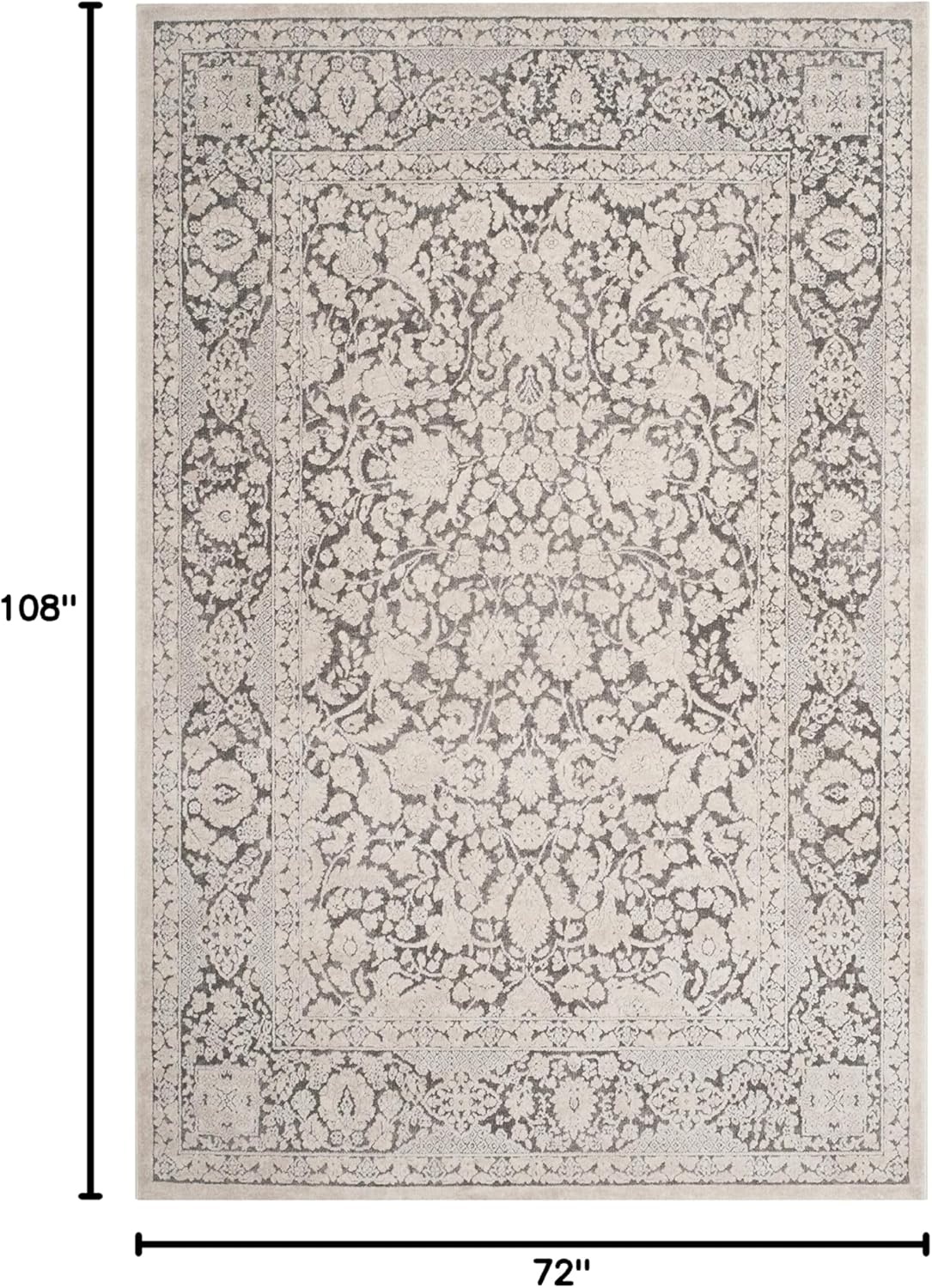 image:imageSAFAVIEH Area Rug 8x10 Reflection Collection Large Cream amp Ivory NonShedding amp Easy Cleaning Ideal for Living Room Bedroom Dining Space RFT667DDark GreyCream
