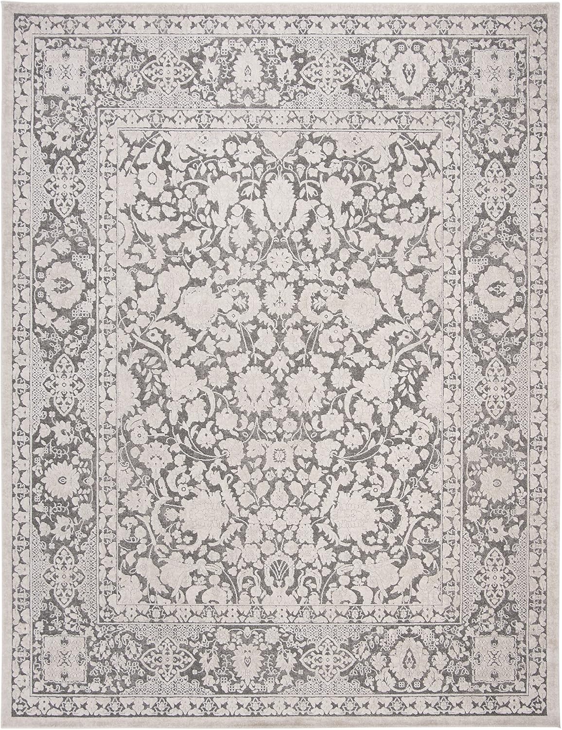 image:imageSAFAVIEH Area Rug 8x10 Reflection Collection Large Cream amp Ivory NonShedding amp Easy Cleaning Ideal for Living Room Bedroom Dining Space RFT667DDark GreyCream