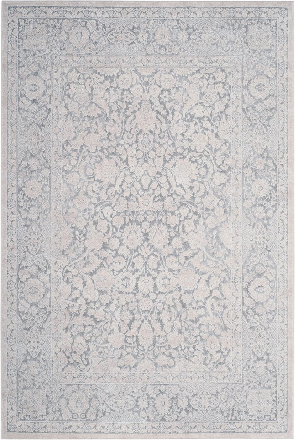 image:imageSAFAVIEH Area Rug 8x10 Reflection Collection Large Cream amp Ivory NonShedding amp Easy Cleaning Ideal for Living Room Bedroom Dining Space RFT667DLight GreyCream