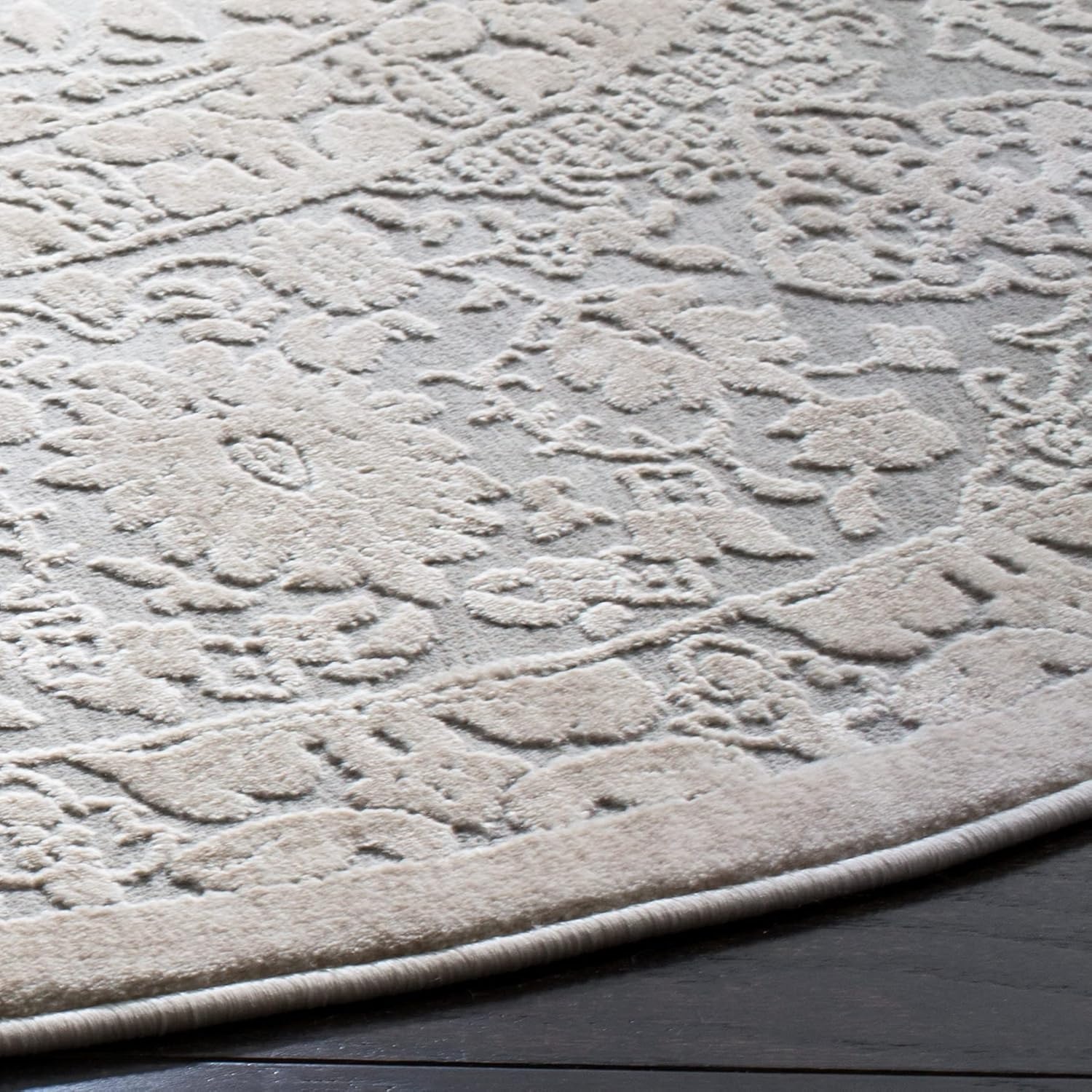 image:imageSAFAVIEH Area Rug 8x10 Reflection Collection Large Cream amp Ivory NonShedding amp Easy Cleaning Ideal for Living Room Bedroom Dining Space RFT667DLight GreyCream